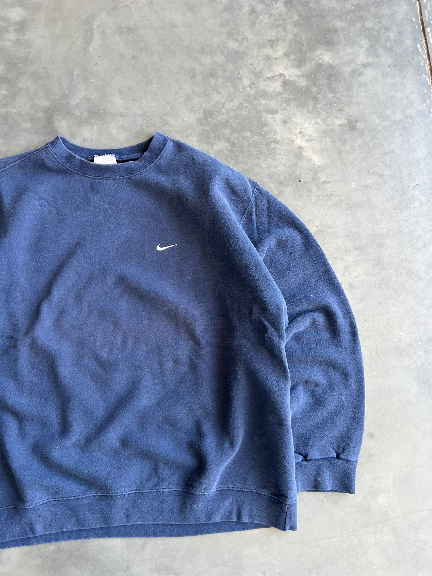 Vintage Navy Blue Nike Swoosh Crew - XXL