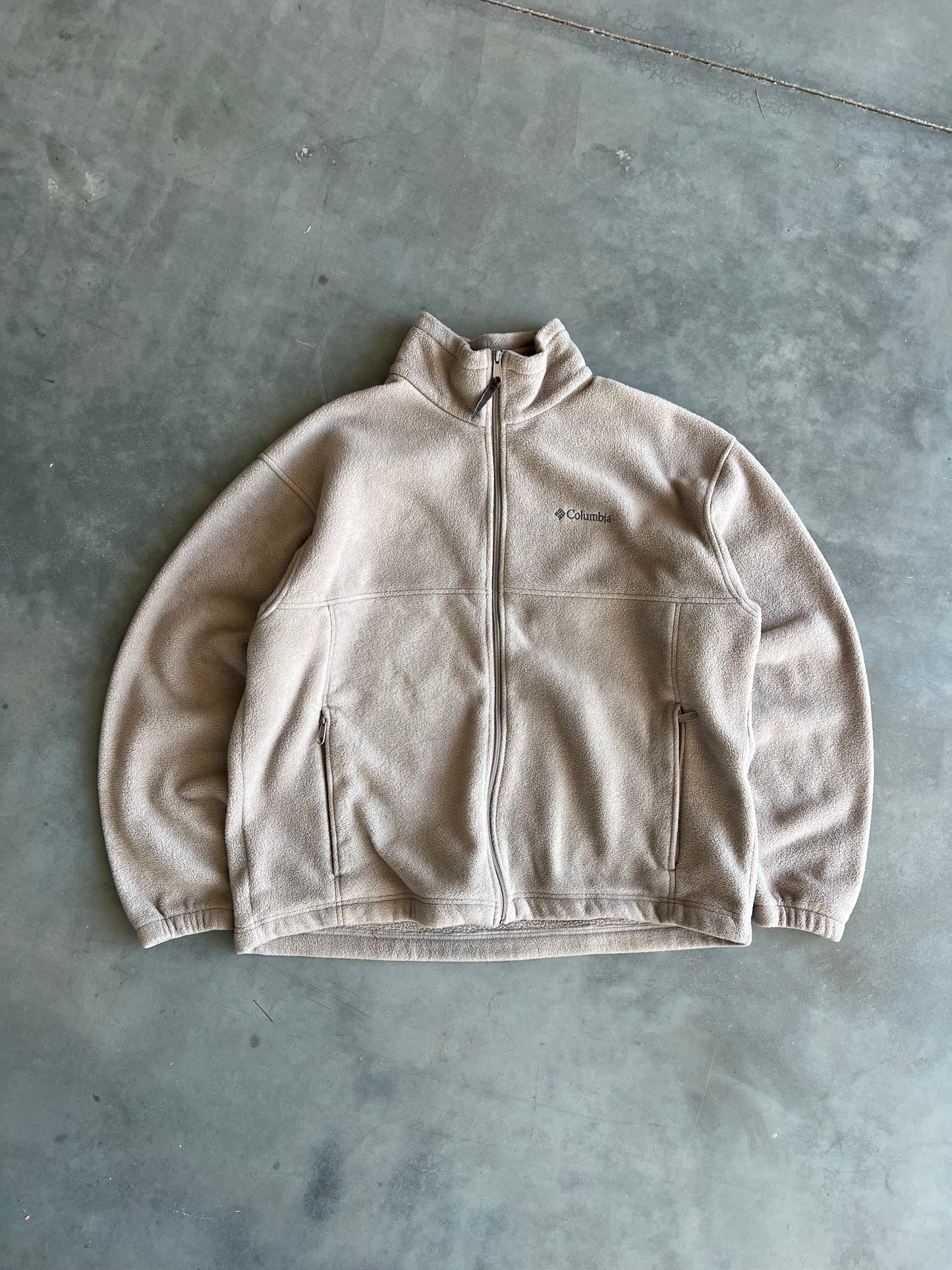 Vintage Tan Columbia Zip Fleece - XL