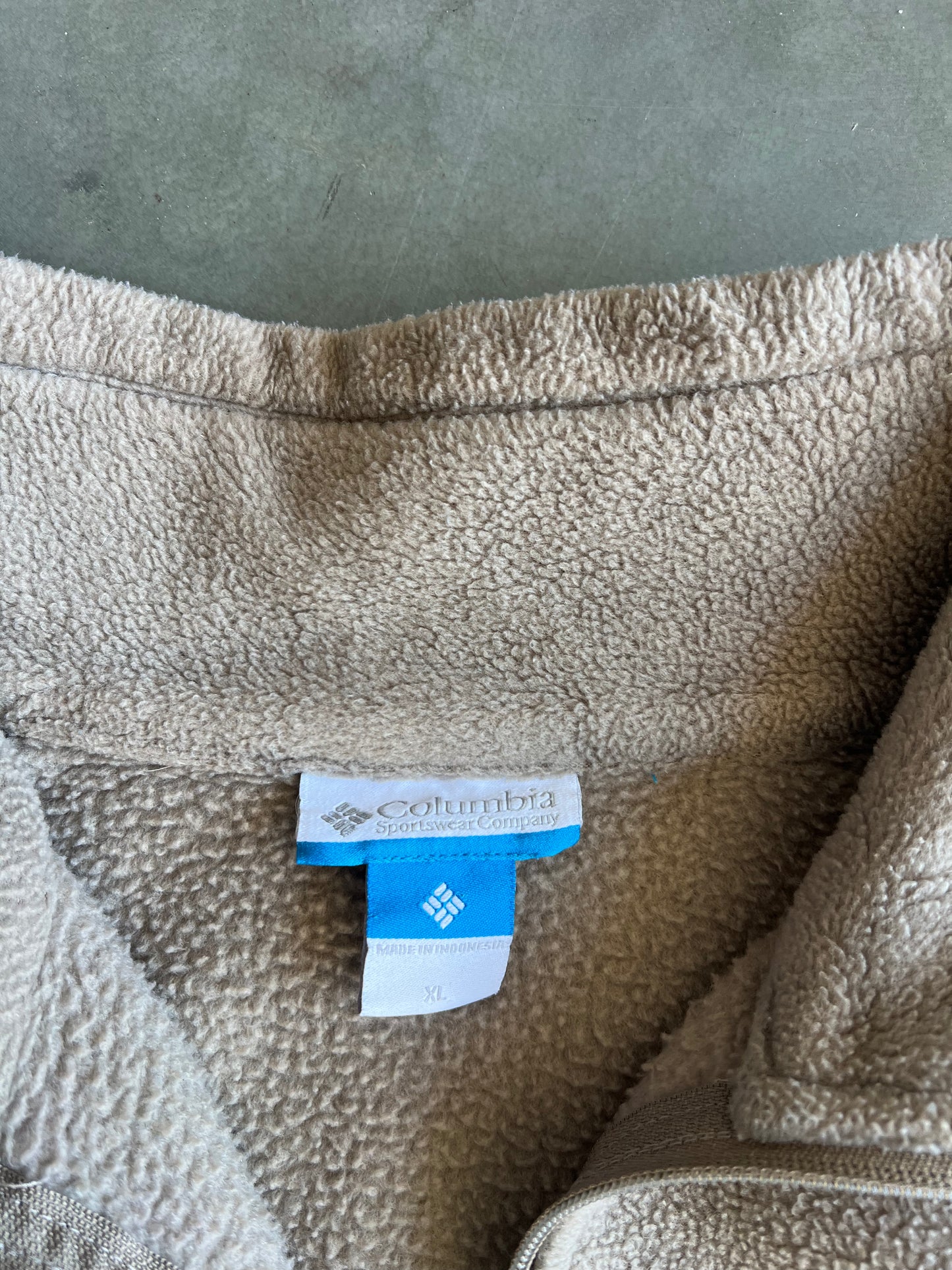 Vintage Tan Columbia Zip Fleece - XL
