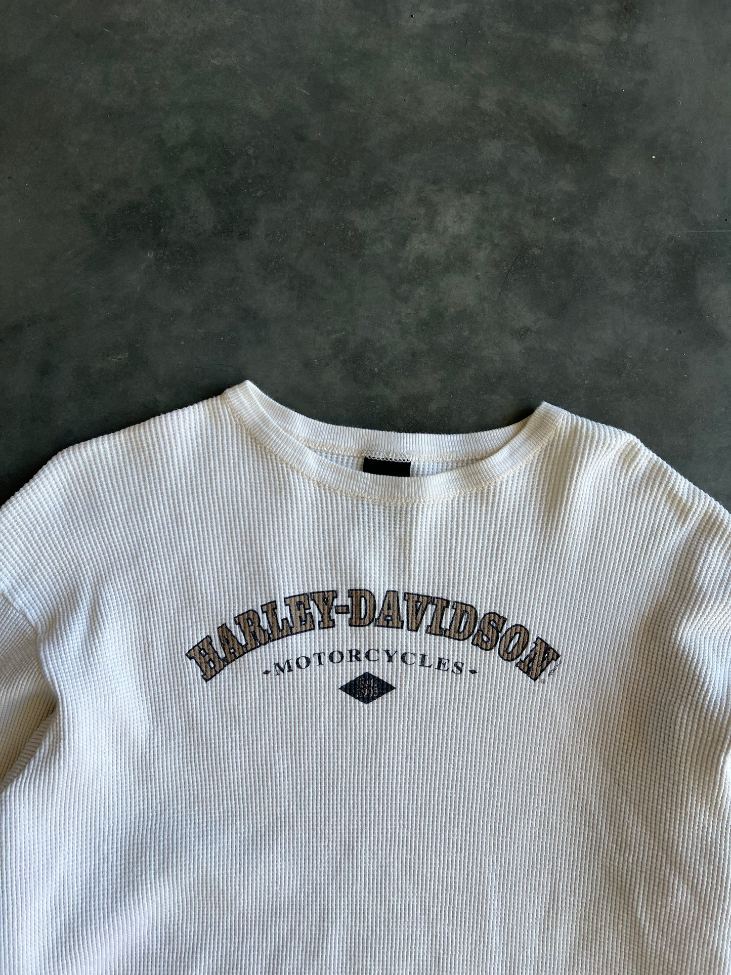 Vintage White Harley Davidson Thermal - L