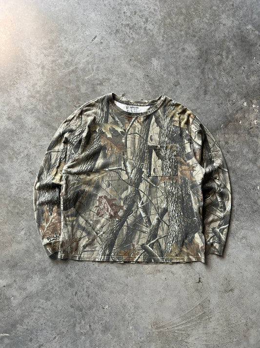 Vintage Faded Woodland Camo Shirt - L