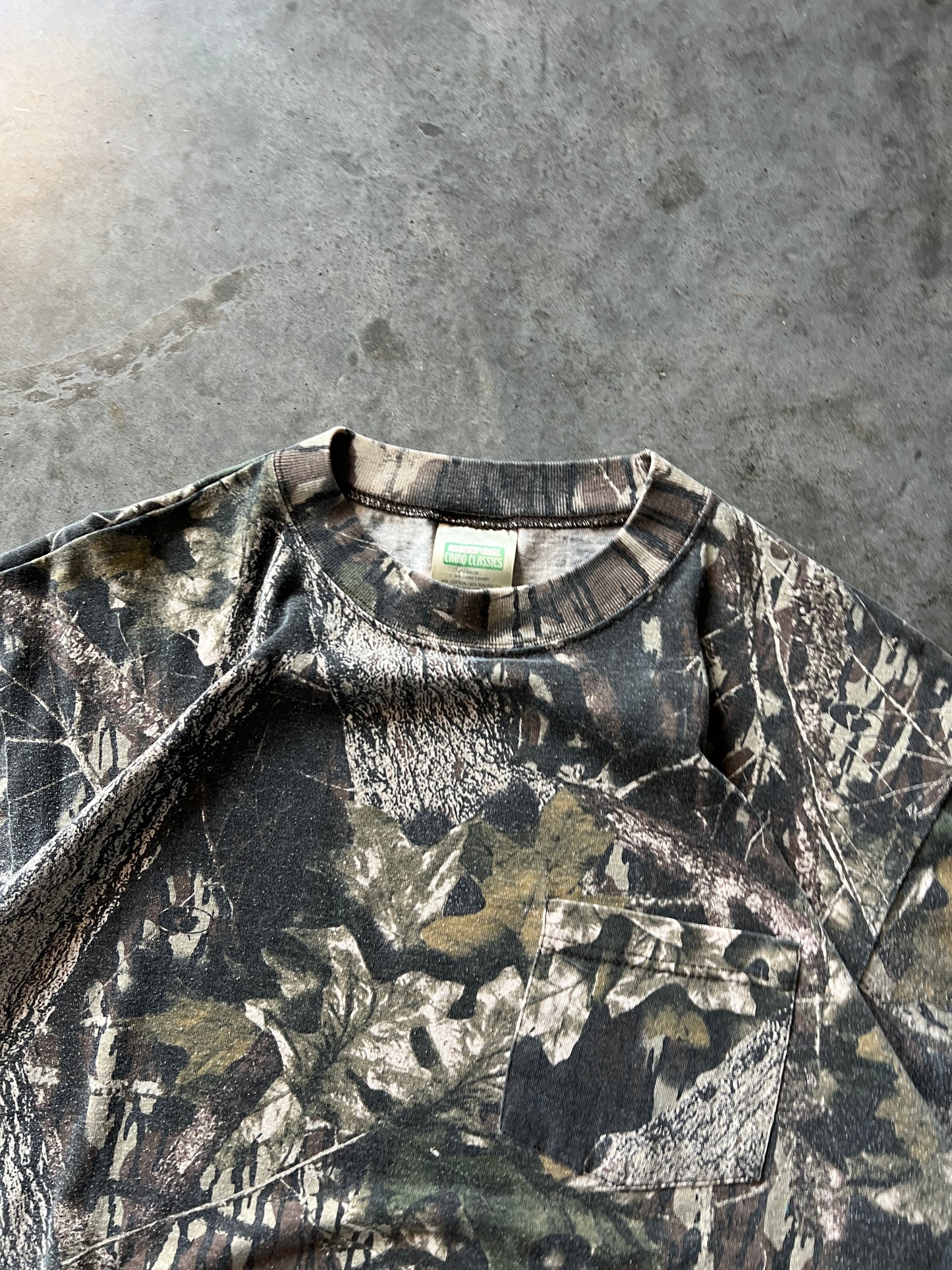 Vintage Faded Woodland Camo Shirt - M