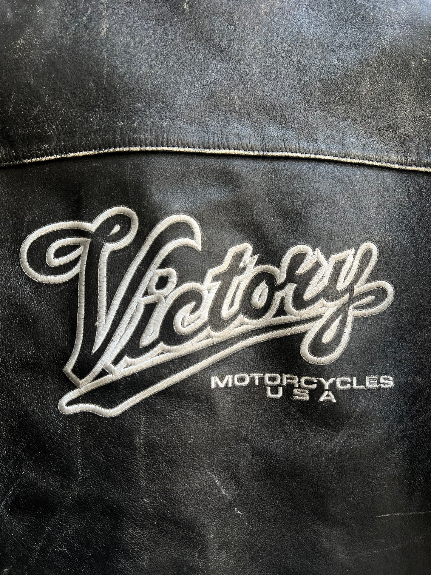 Vintage Black Victory Motorcycle Jacket - S