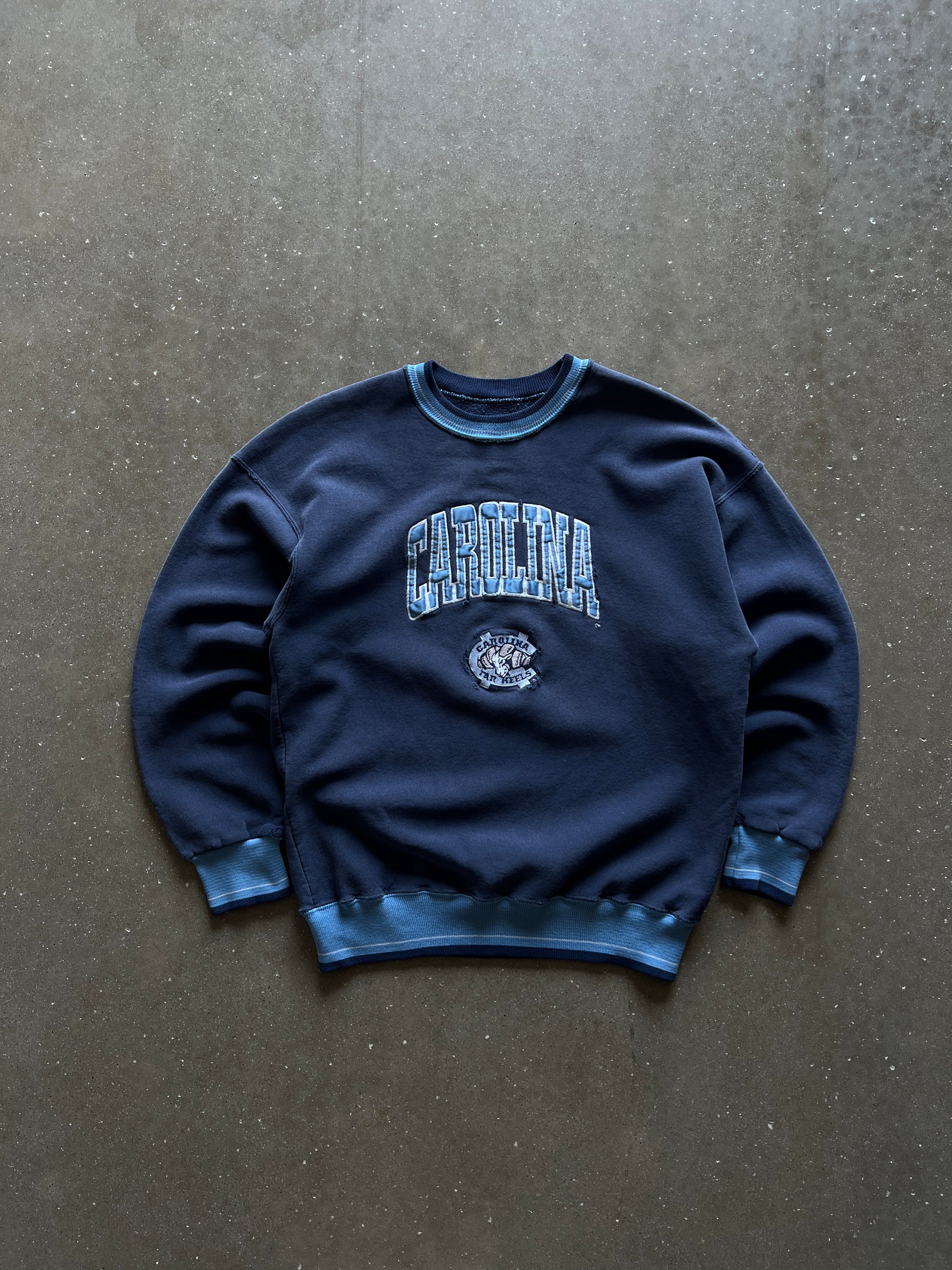 Vintage Faded Distressed Carolina Crew - L