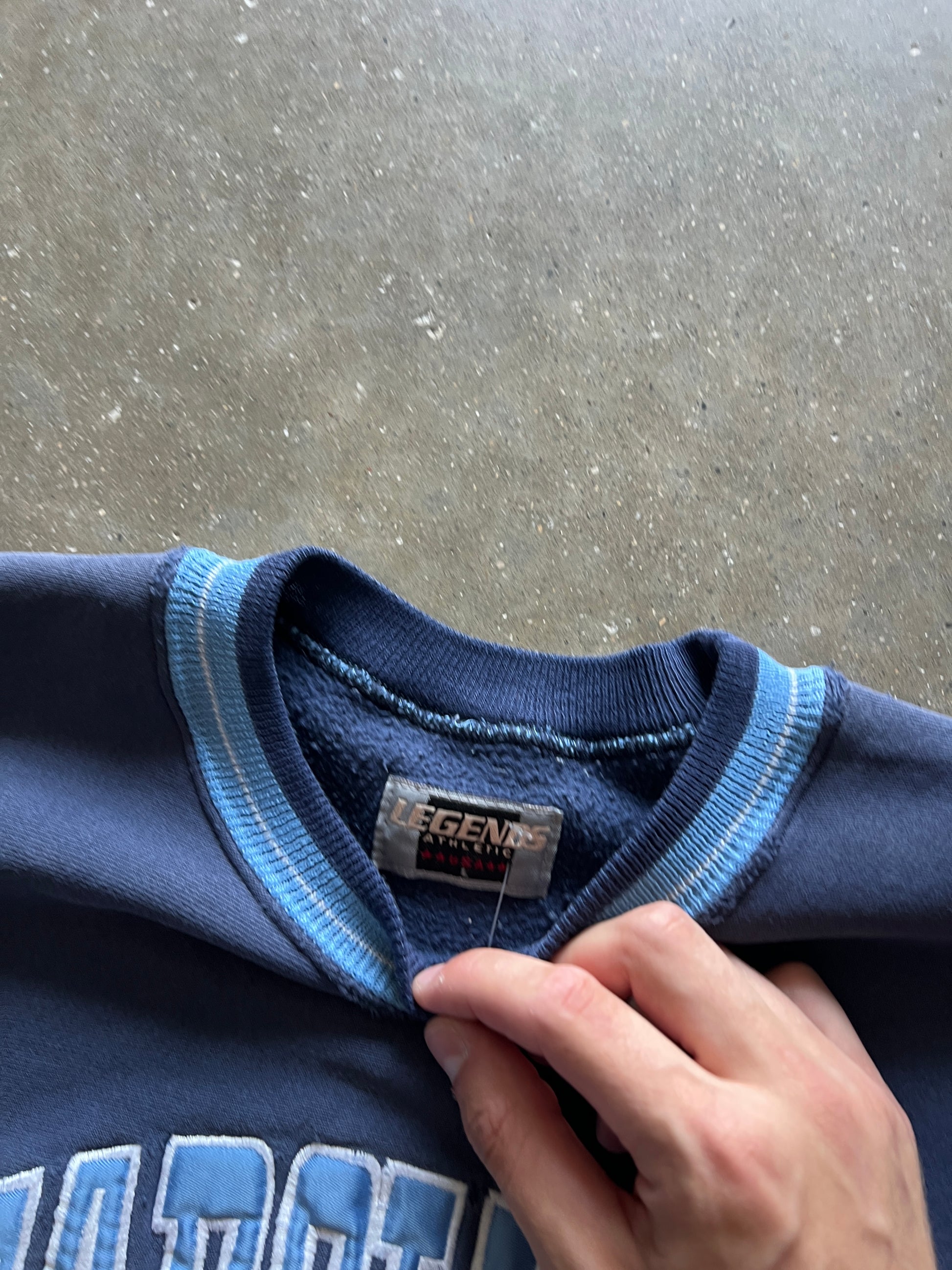 Vintage Faded Distressed Carolina Crew - L