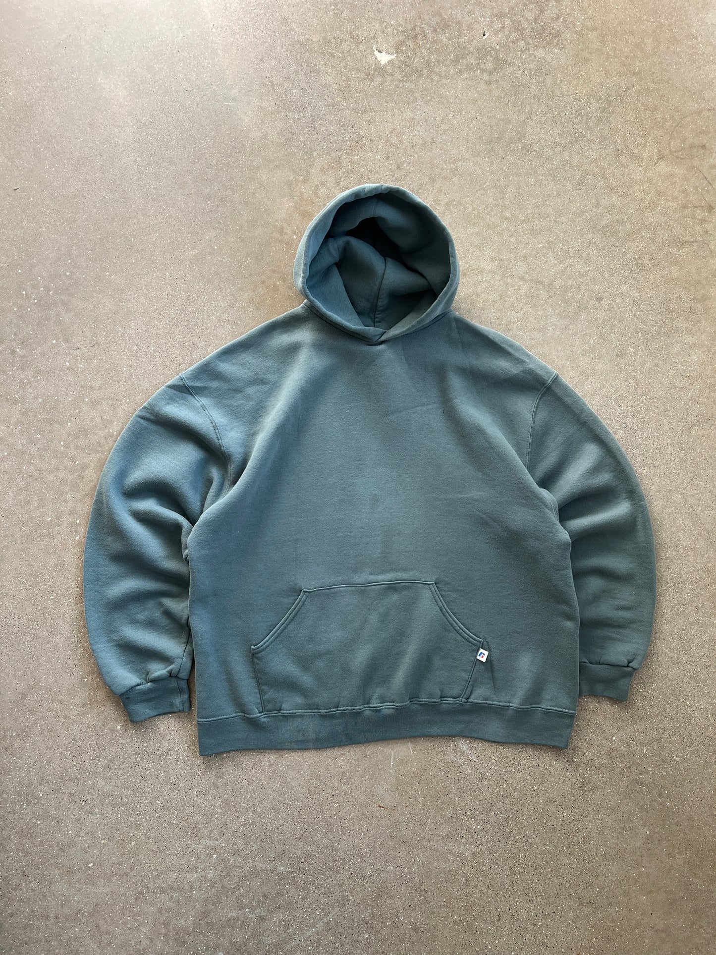 Vintage Turquoise Blue Russell Hoodie - XXL