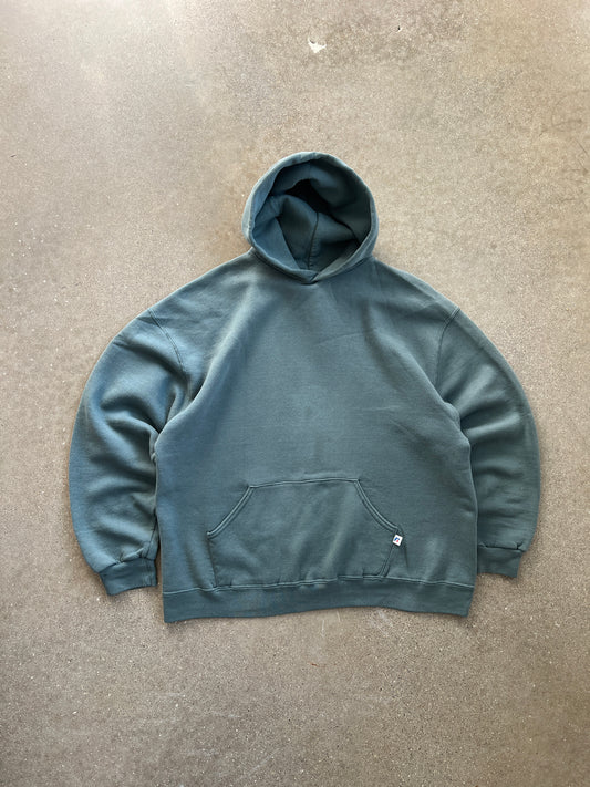 Vintage Turquoise Blue Russell Hoodie - XXL