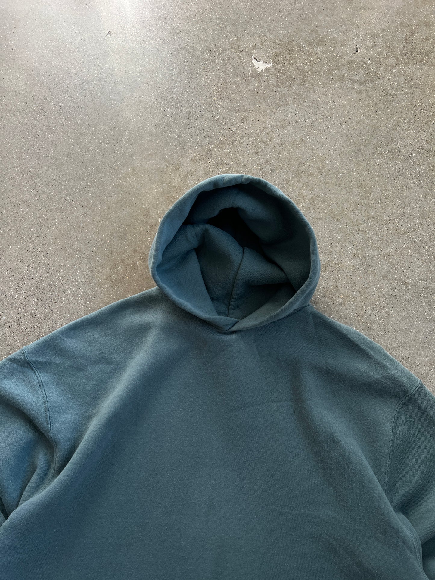Vintage Turquoise Blue Russell Hoodie - XXL