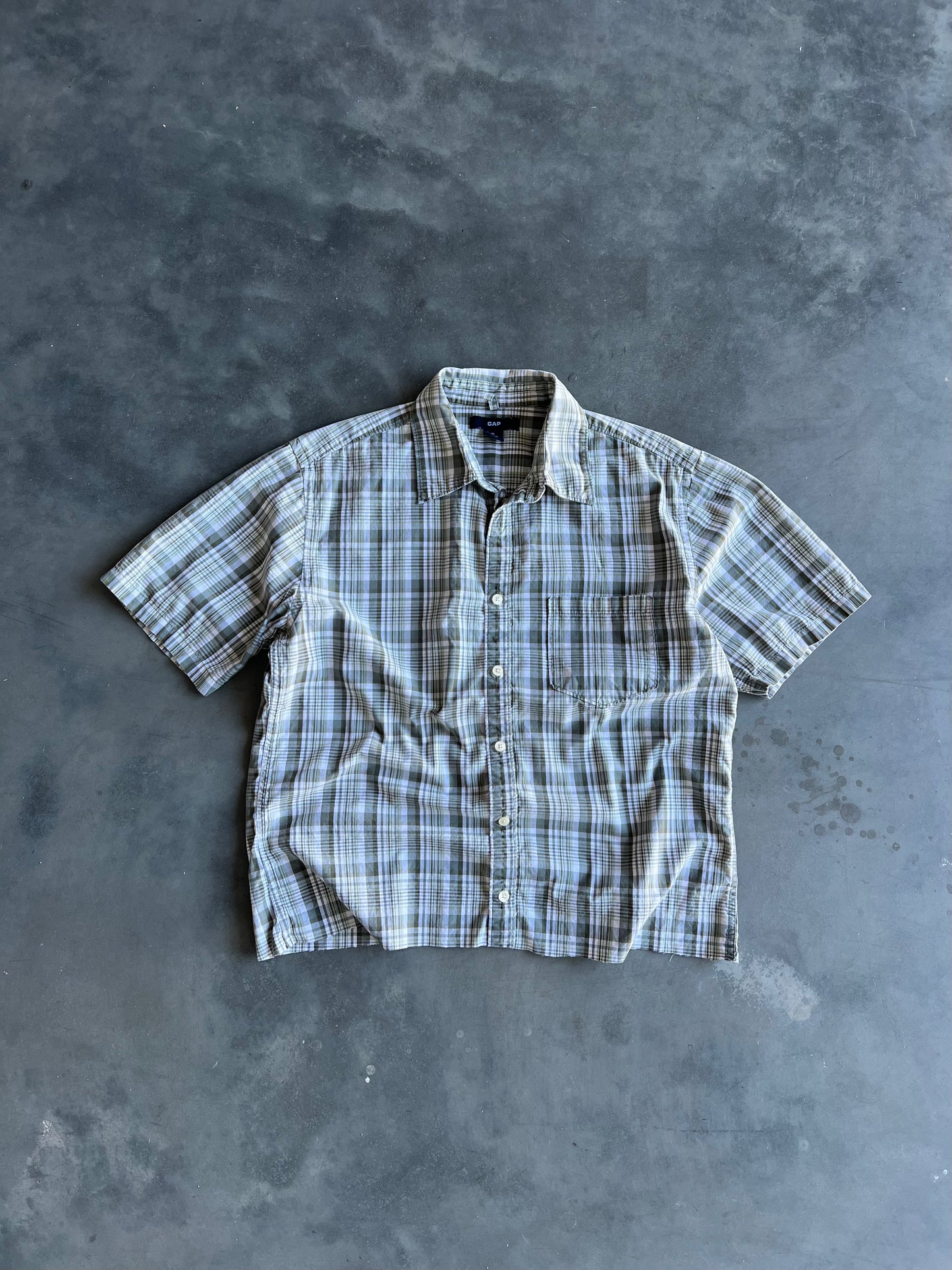 Vintage Green Gap Cropped Button Up - M