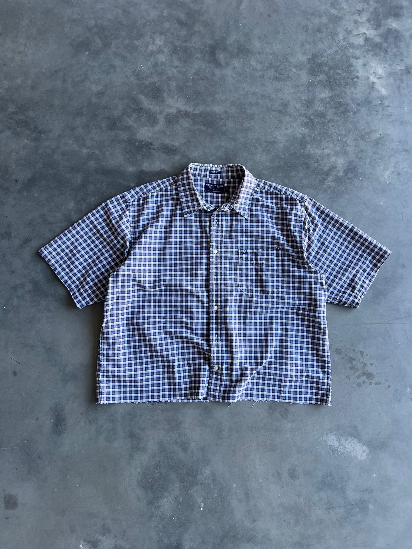 Vintage Blue American Eagle Button Up Shirt - XL