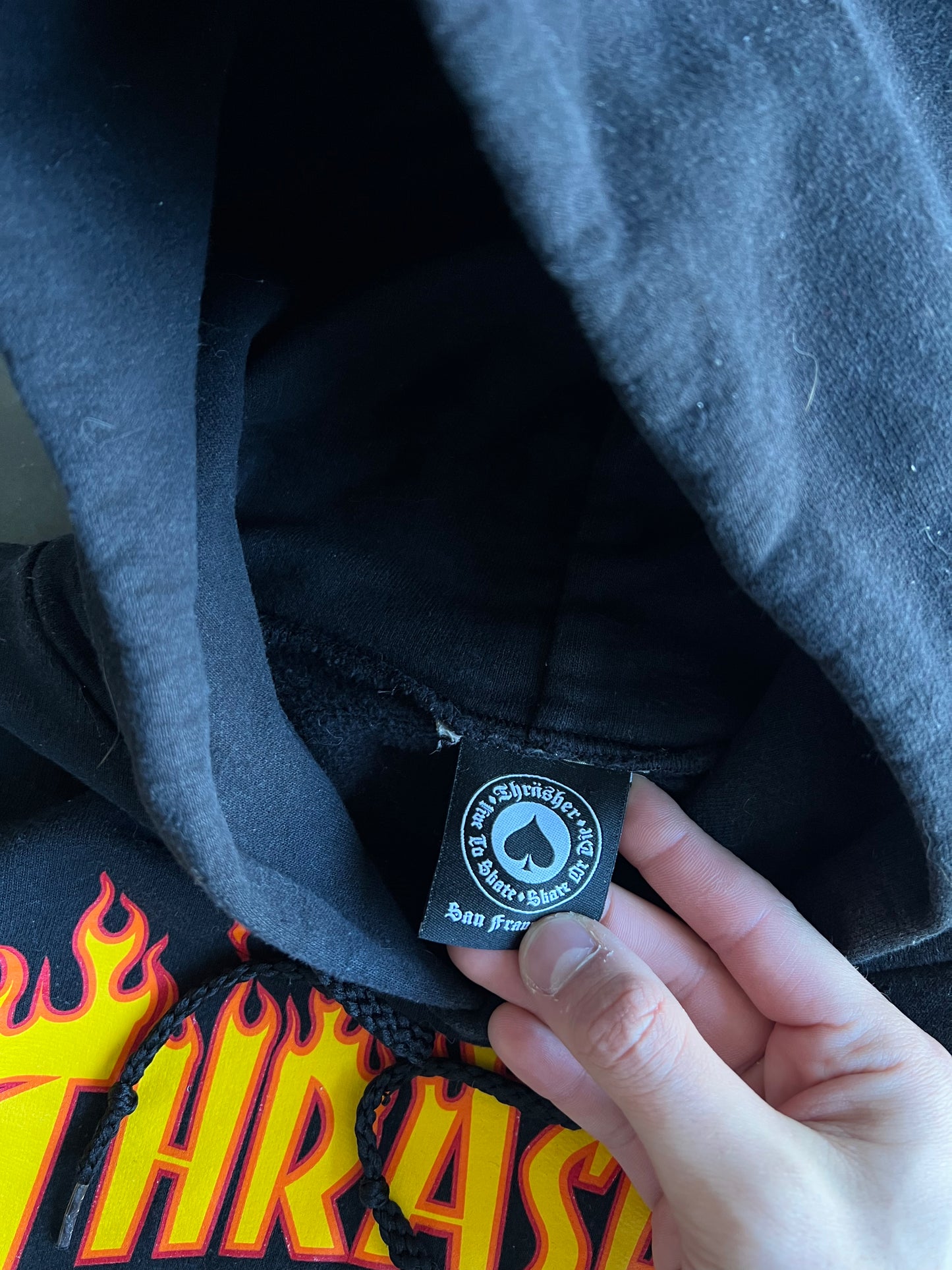 Vintage Black Thrasher Fames Hoodie - M