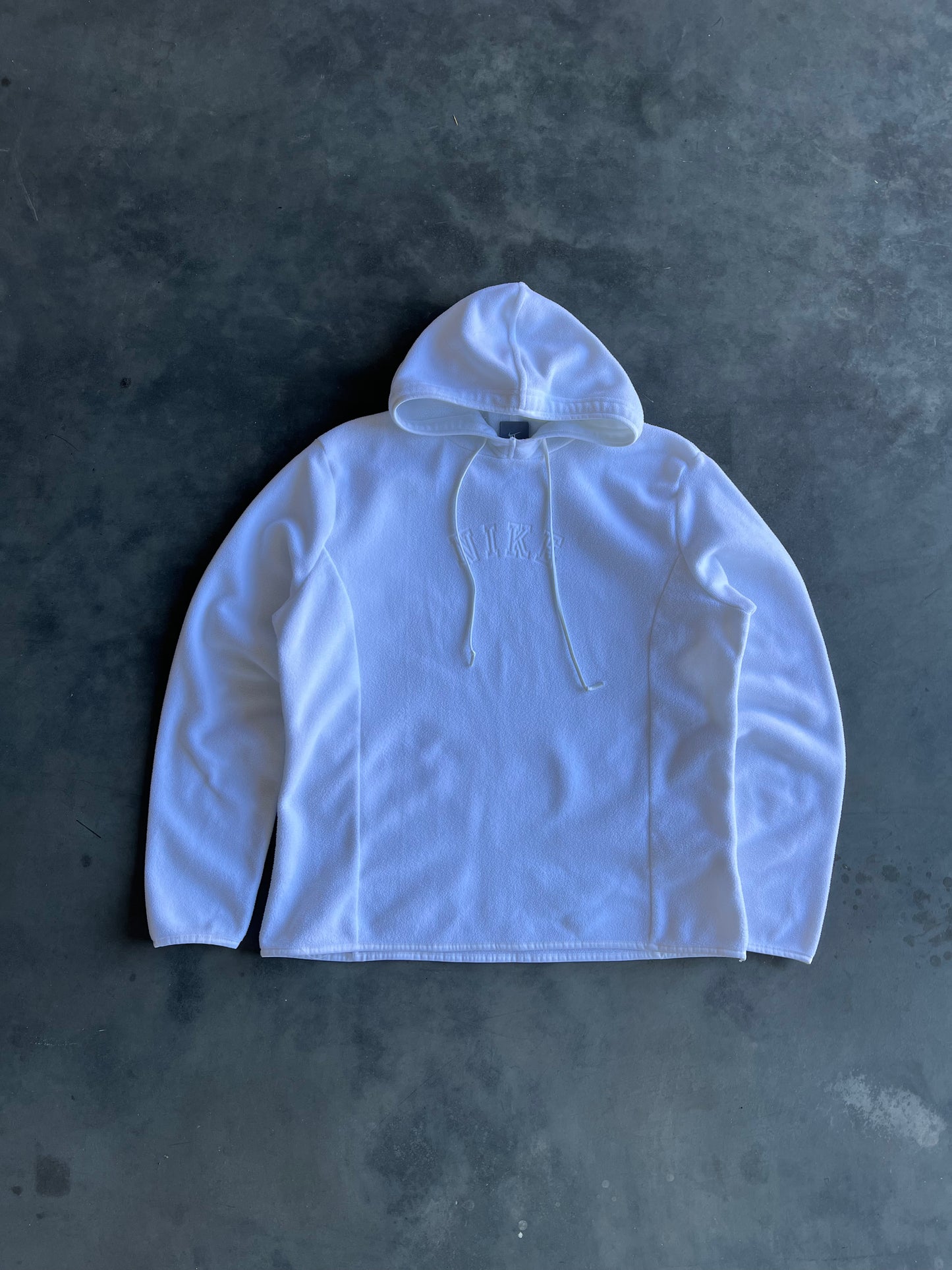 Vintage White Nike Spellout Hoodie - S