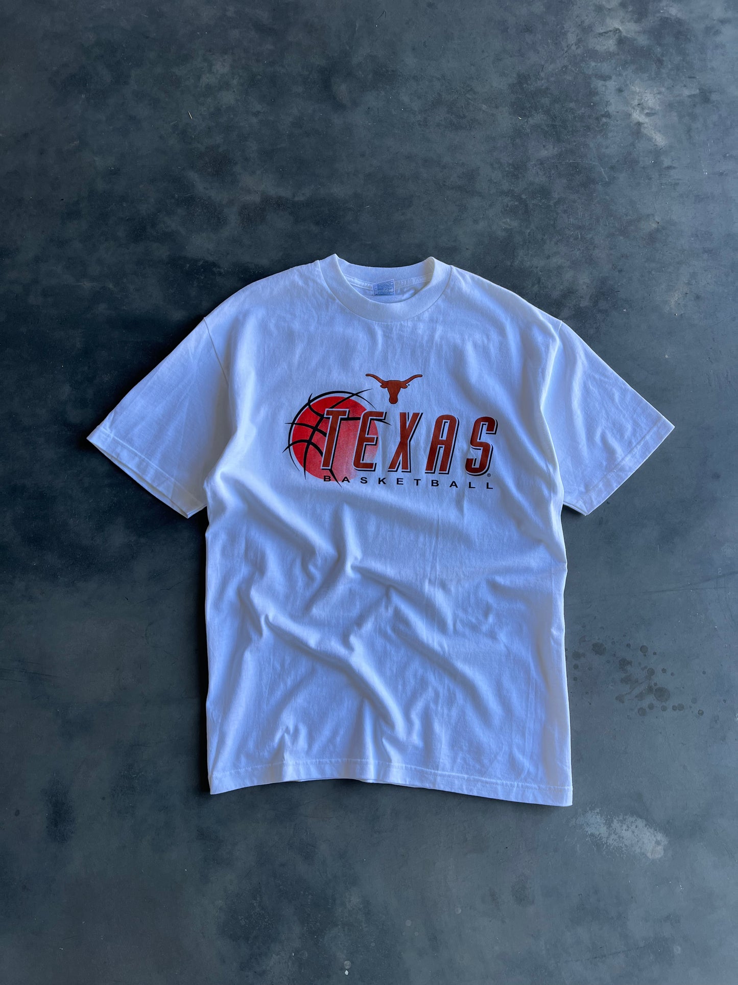 Vintage White Texas Longhorns Basketball Shirt - XL