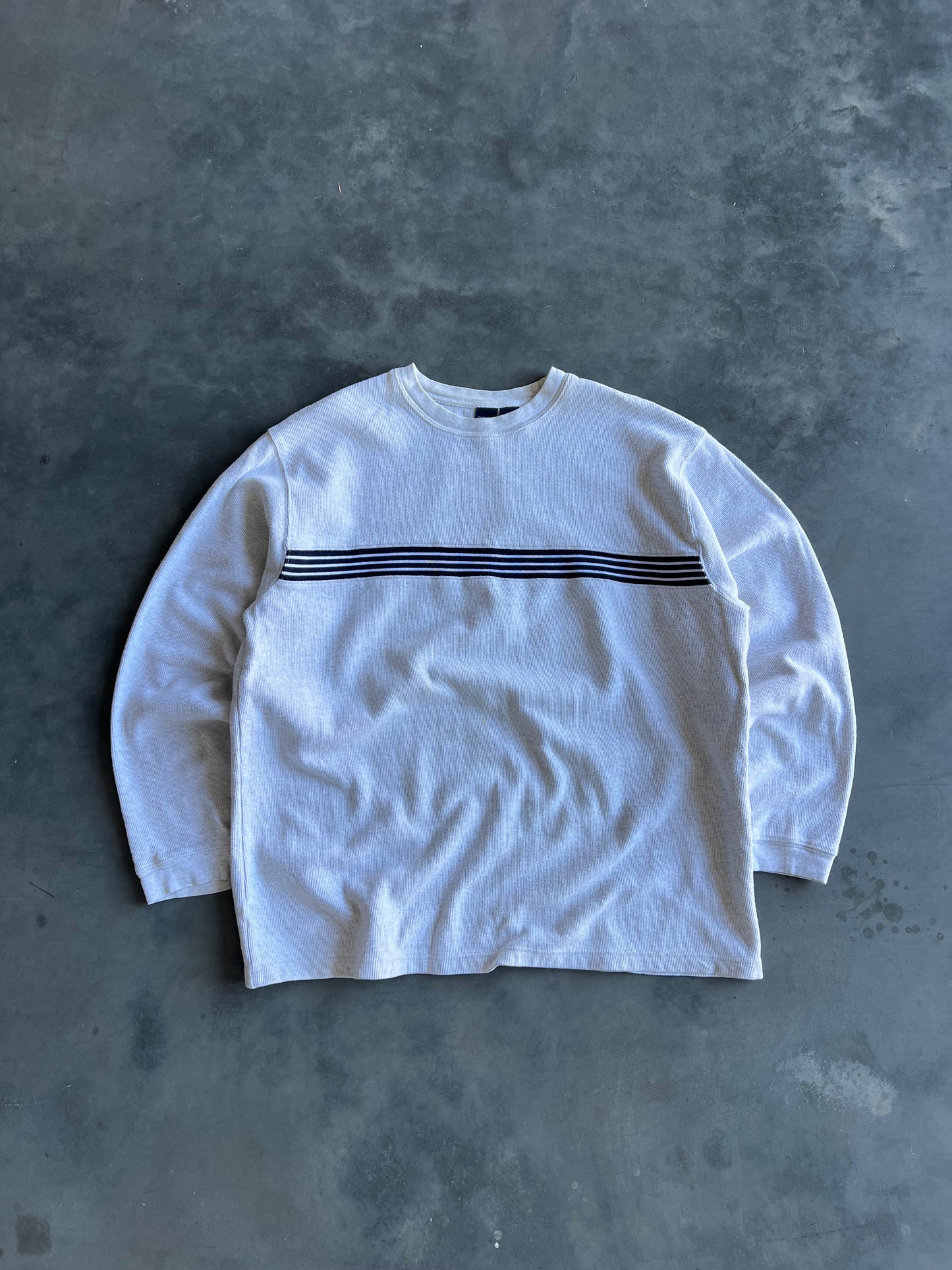 Vintage White Stripped Longsleeve Shirt - XL