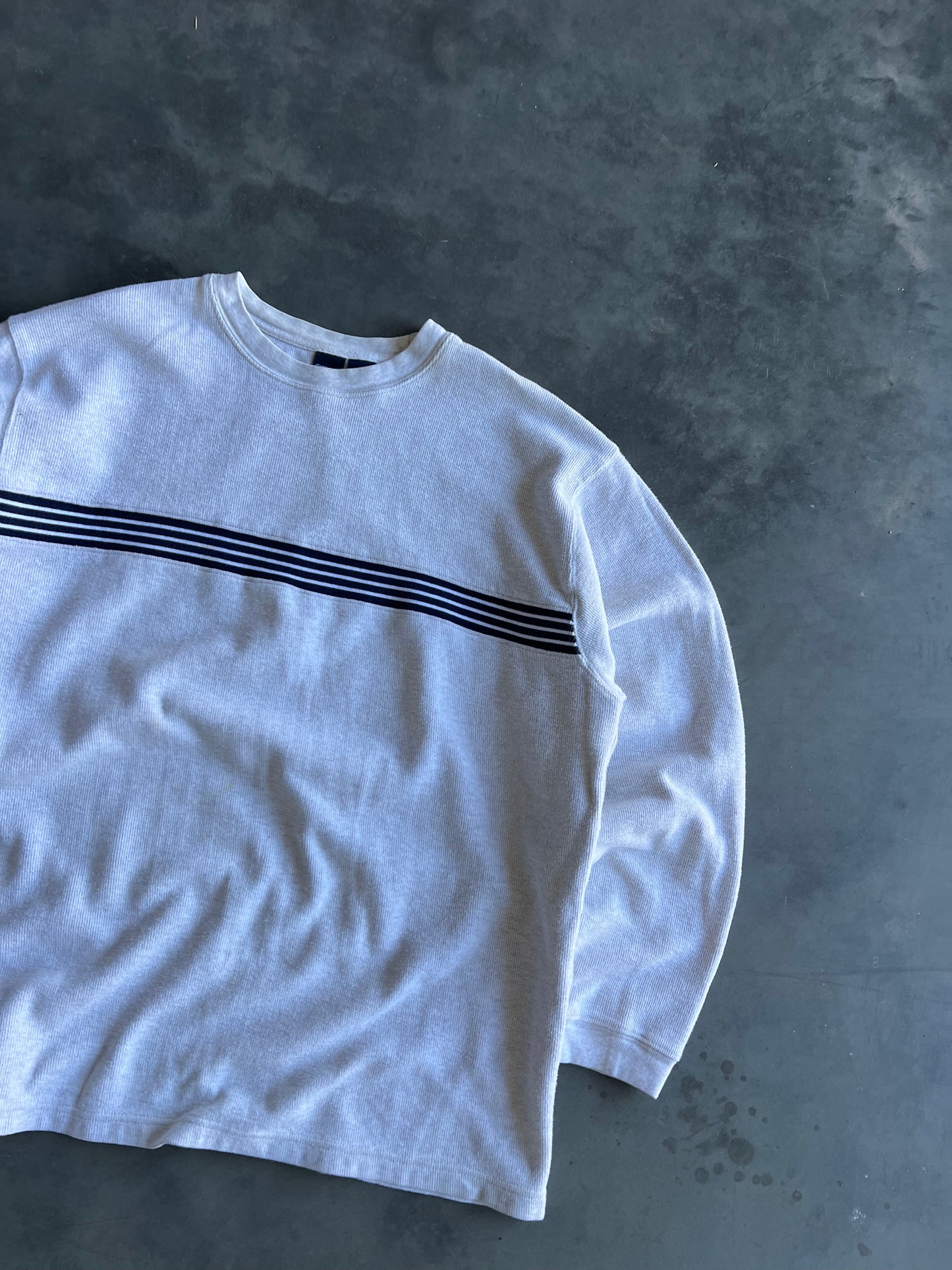 Vintage White Stripped Longsleeve Shirt - XL