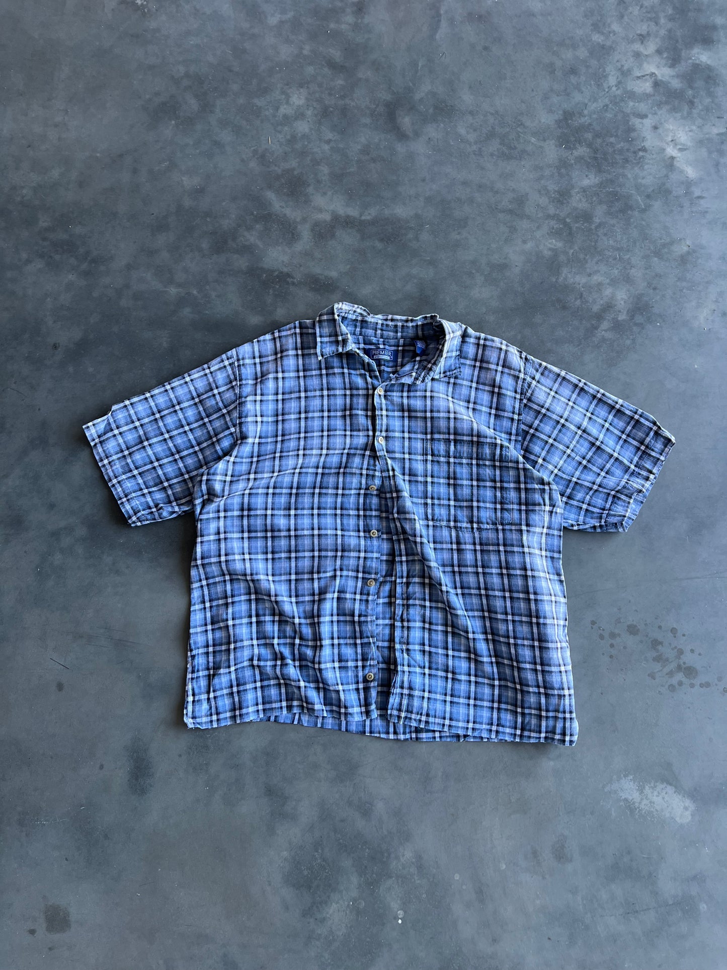 Vintage Blue Premier Button Up - L