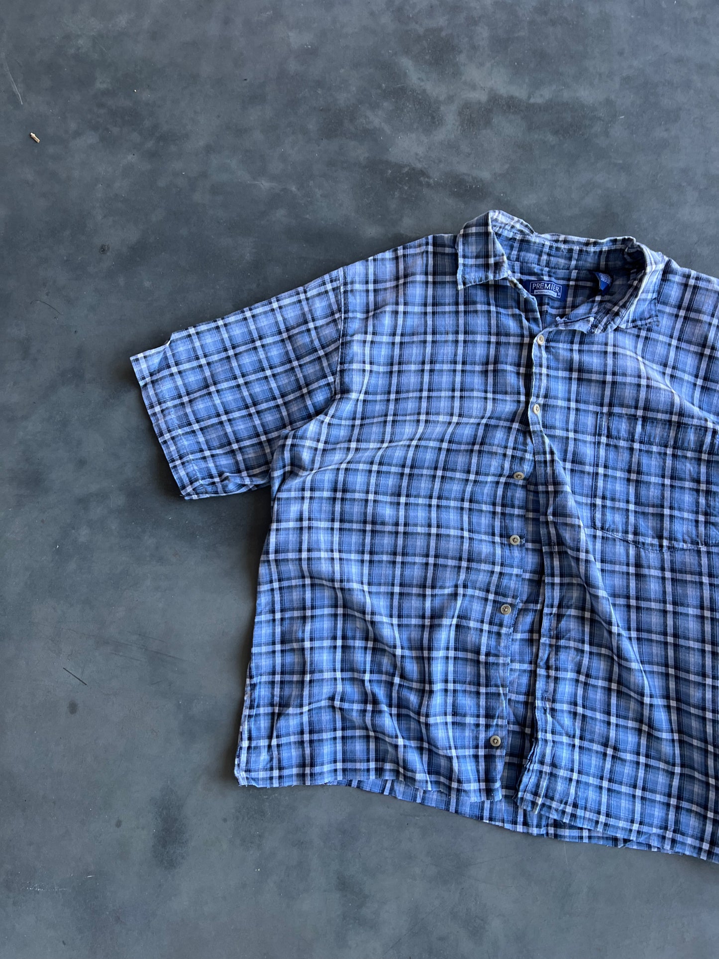 Vintage Blue Premier Button Up - L