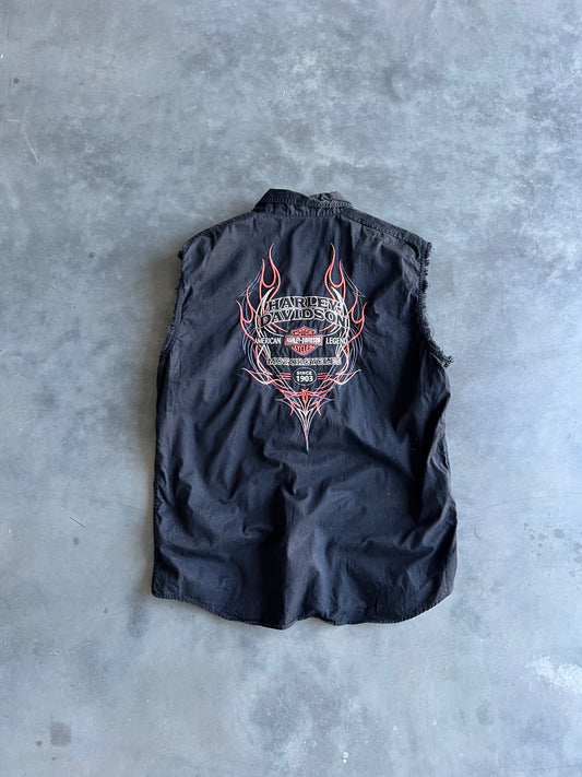 Vintage Black Harley Davidson Vest - XL