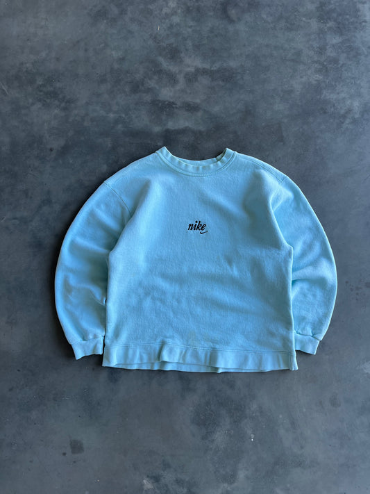 Vintage Sky Blue Nike Spellout Crew - M