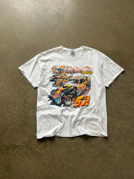 Vintage White Racing Graphic Shirt - XL