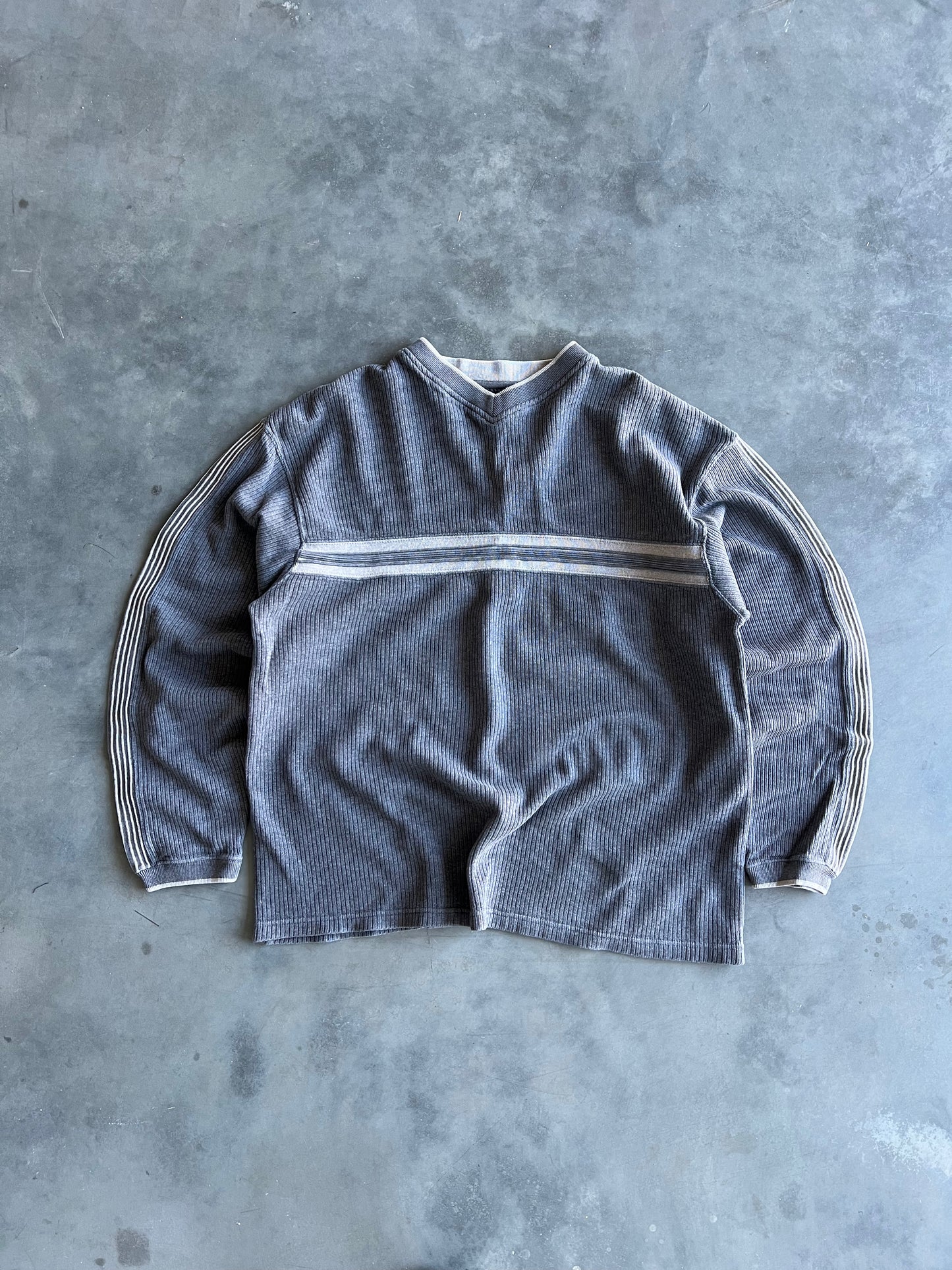 Vintage Grey Stripped Sonoma Longsleeve Shirt - XL