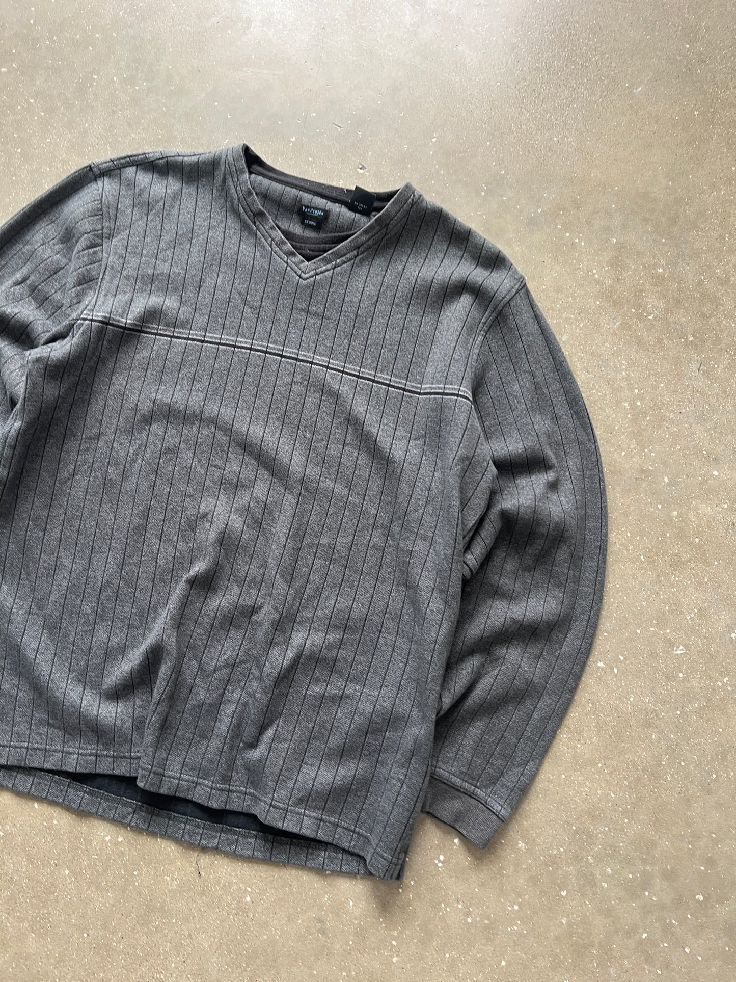 Vintage Grey Stripped Sweater - L