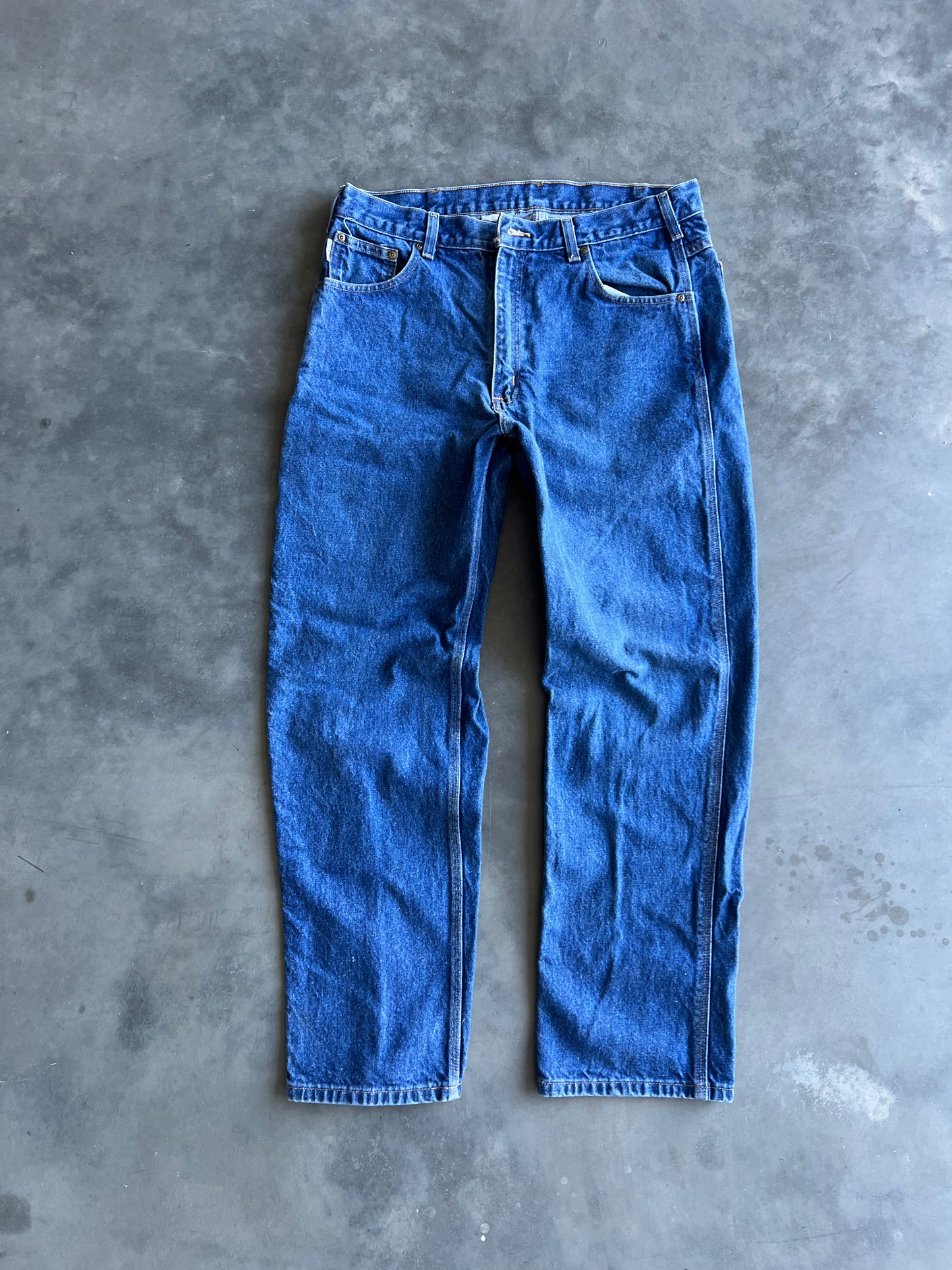 Vintage Denim Blue Carhartt Carpenter Pants - 36x32