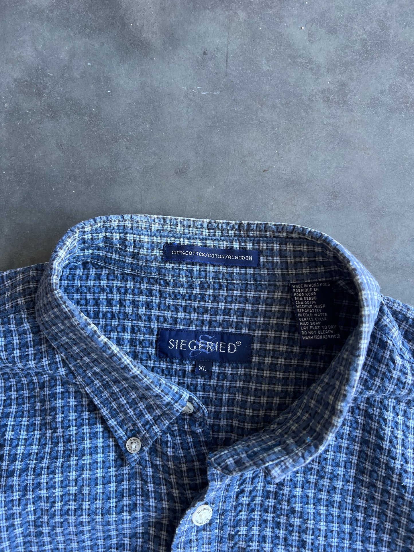 Vintage Blue Siegfried Button Up Shirt - XL