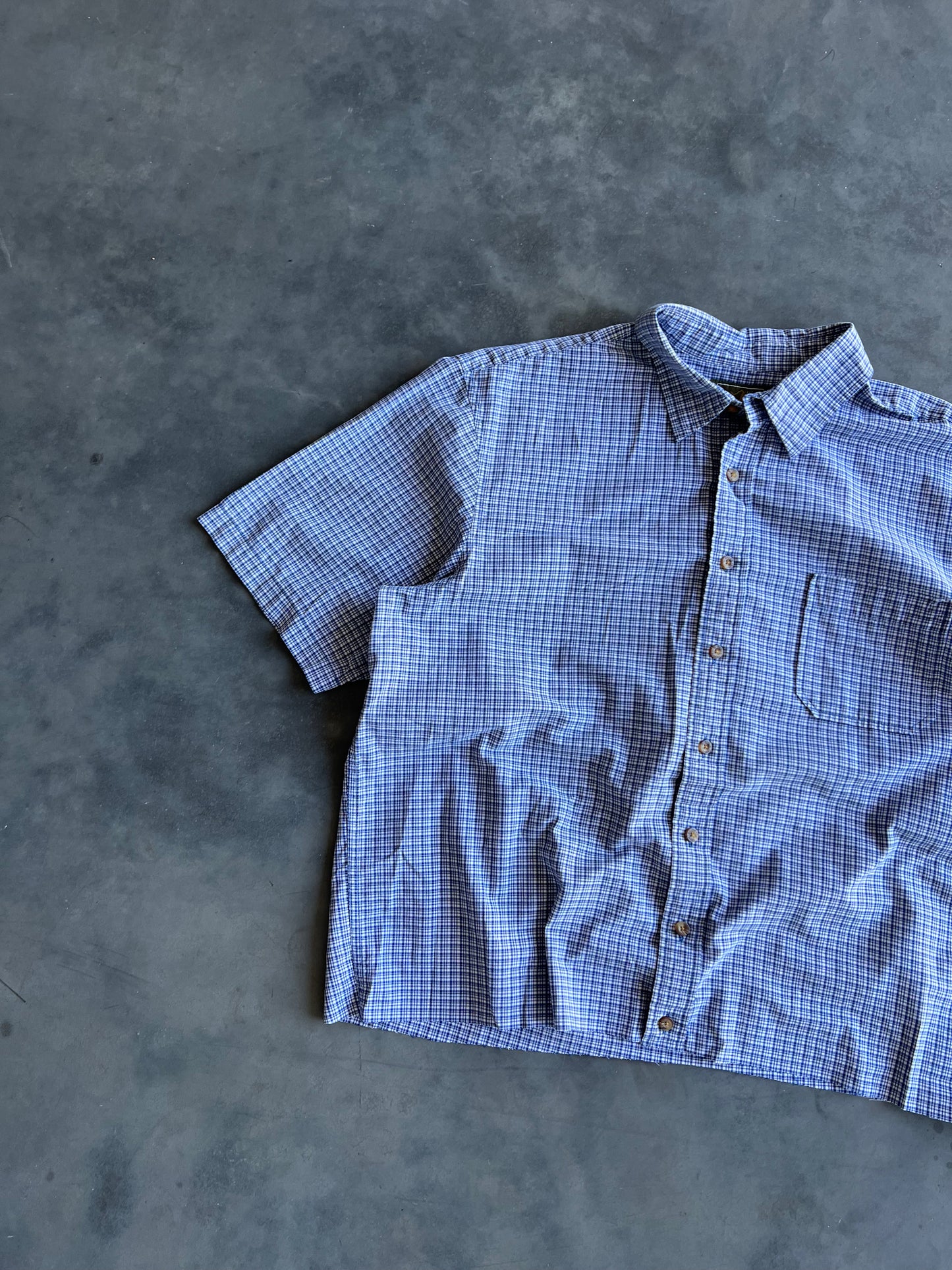 Vintage Blue Eddie Bauer Button Up Shirt - XL