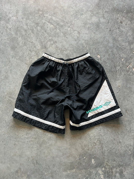 Vintage Black/Teal Umbro Shorts - M