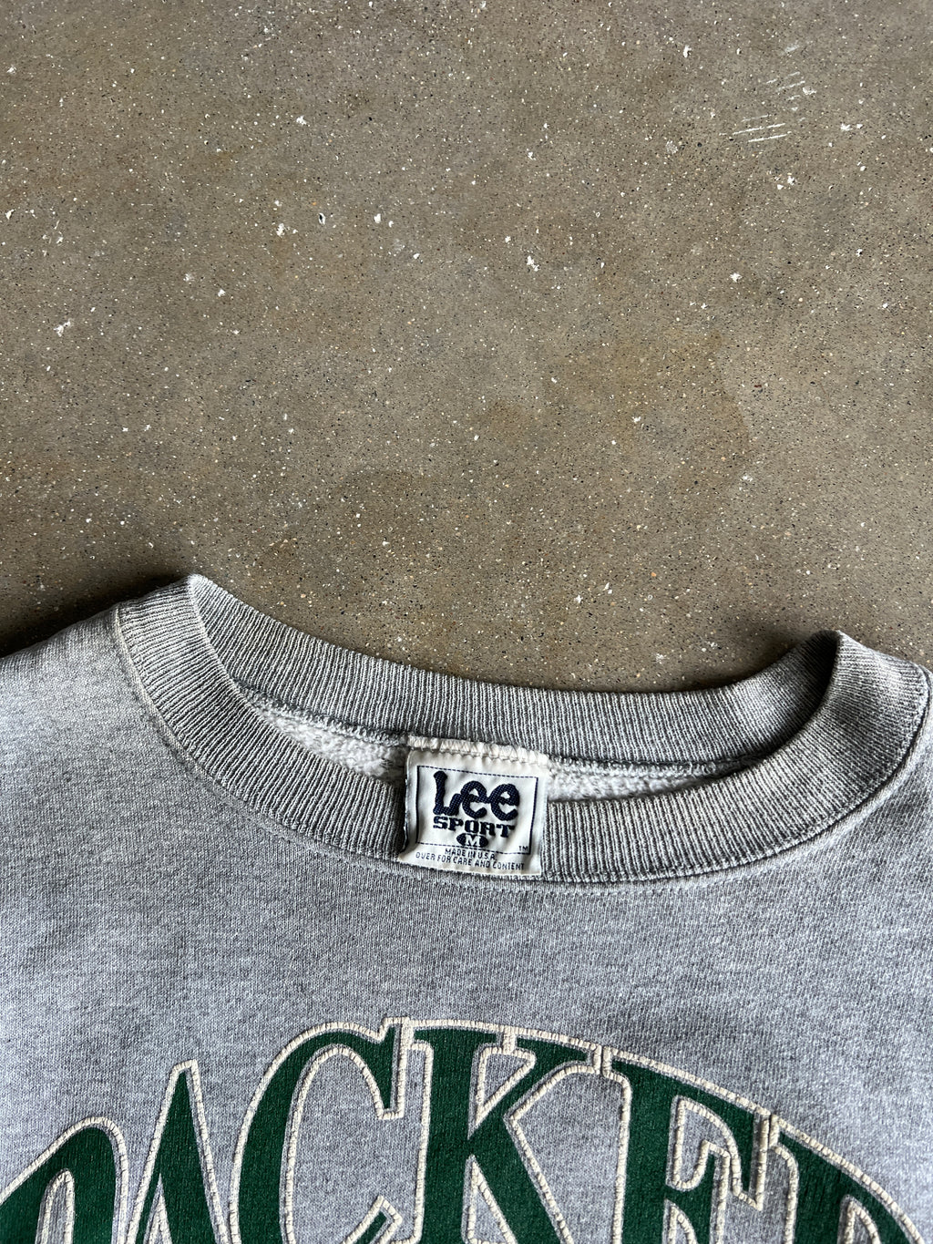 Vintage Grey Green Bay Packers Crew - L