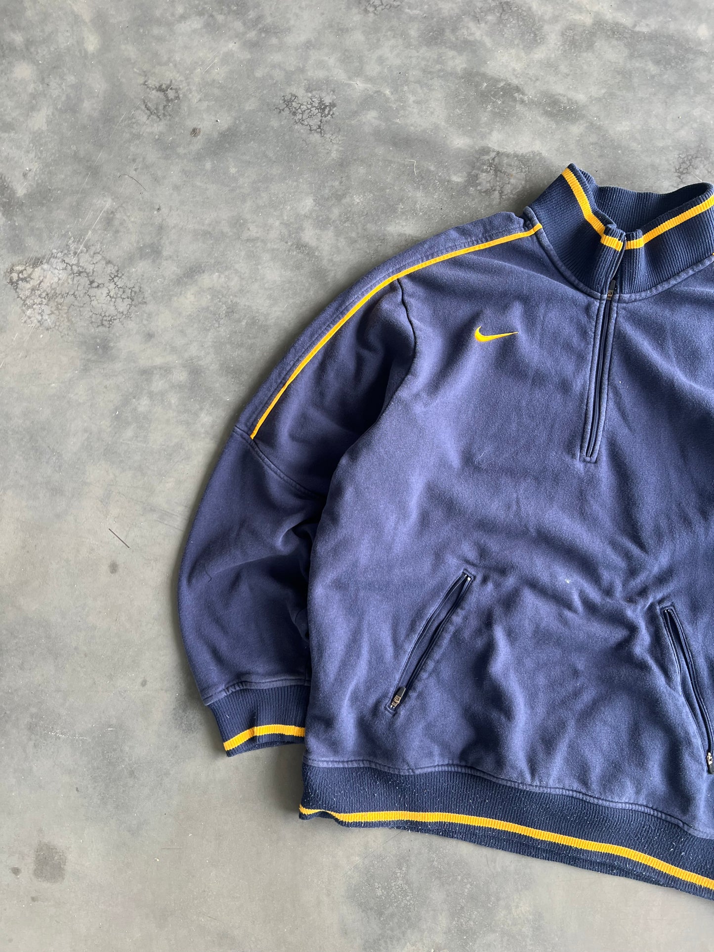 Vintage Navy Blue Nike Swoosh Zip Up - XL
