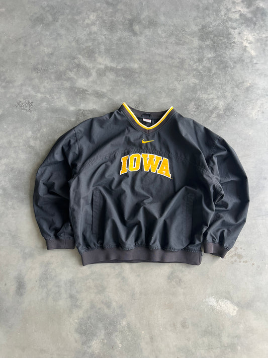 Vintage Black Iowa Windbreaker Jacket - L