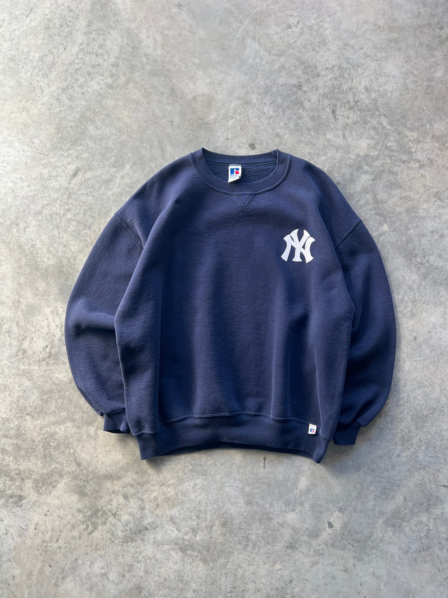 Vintage Navy Yankees Logo Crew - XL/XXL