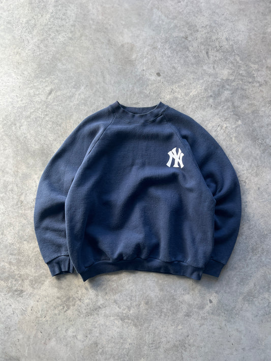 Vintage Navy Yankees Logo Crew - XL