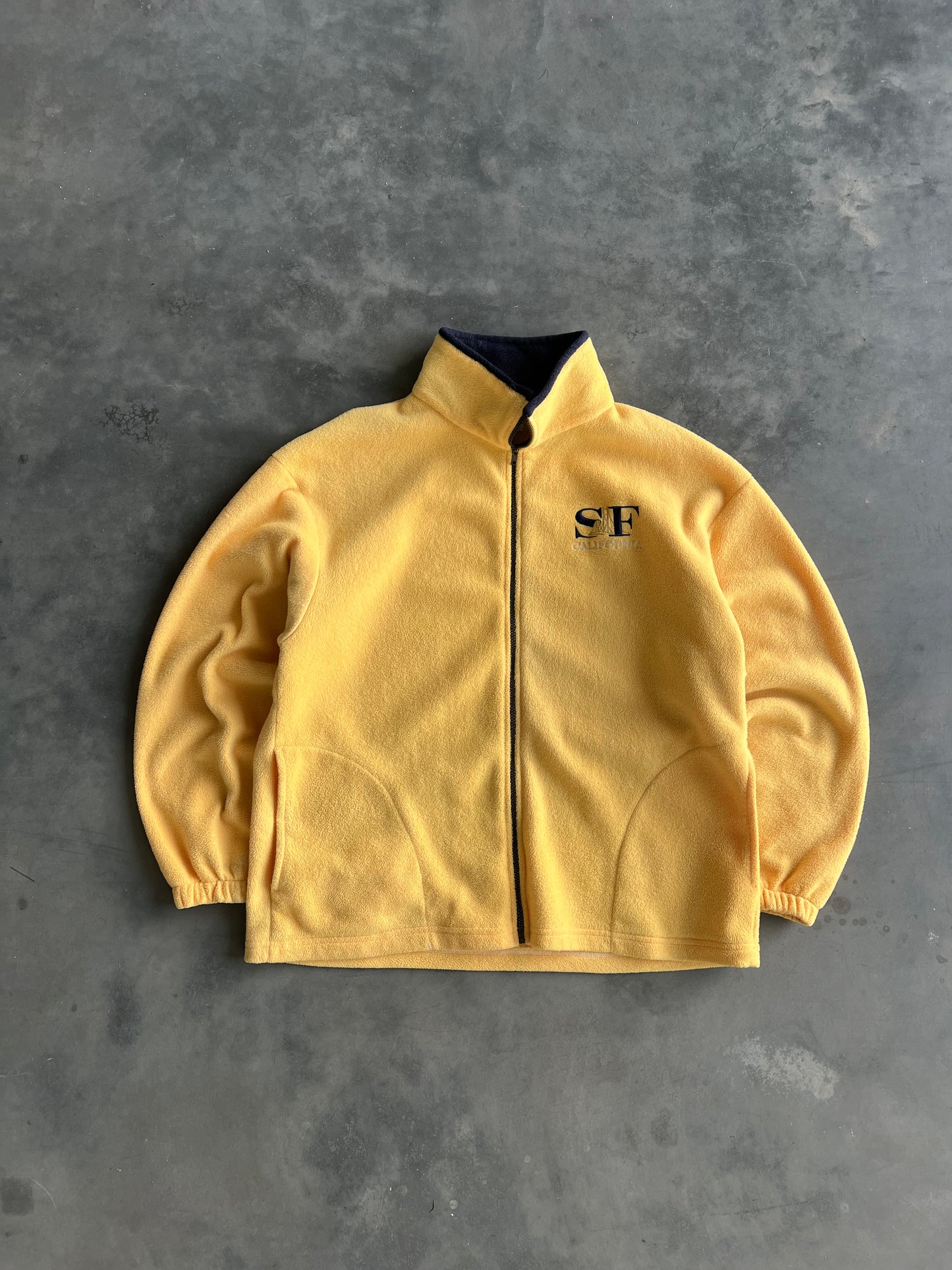 Vintage Yellow San Fransisco Zip Fleece - L