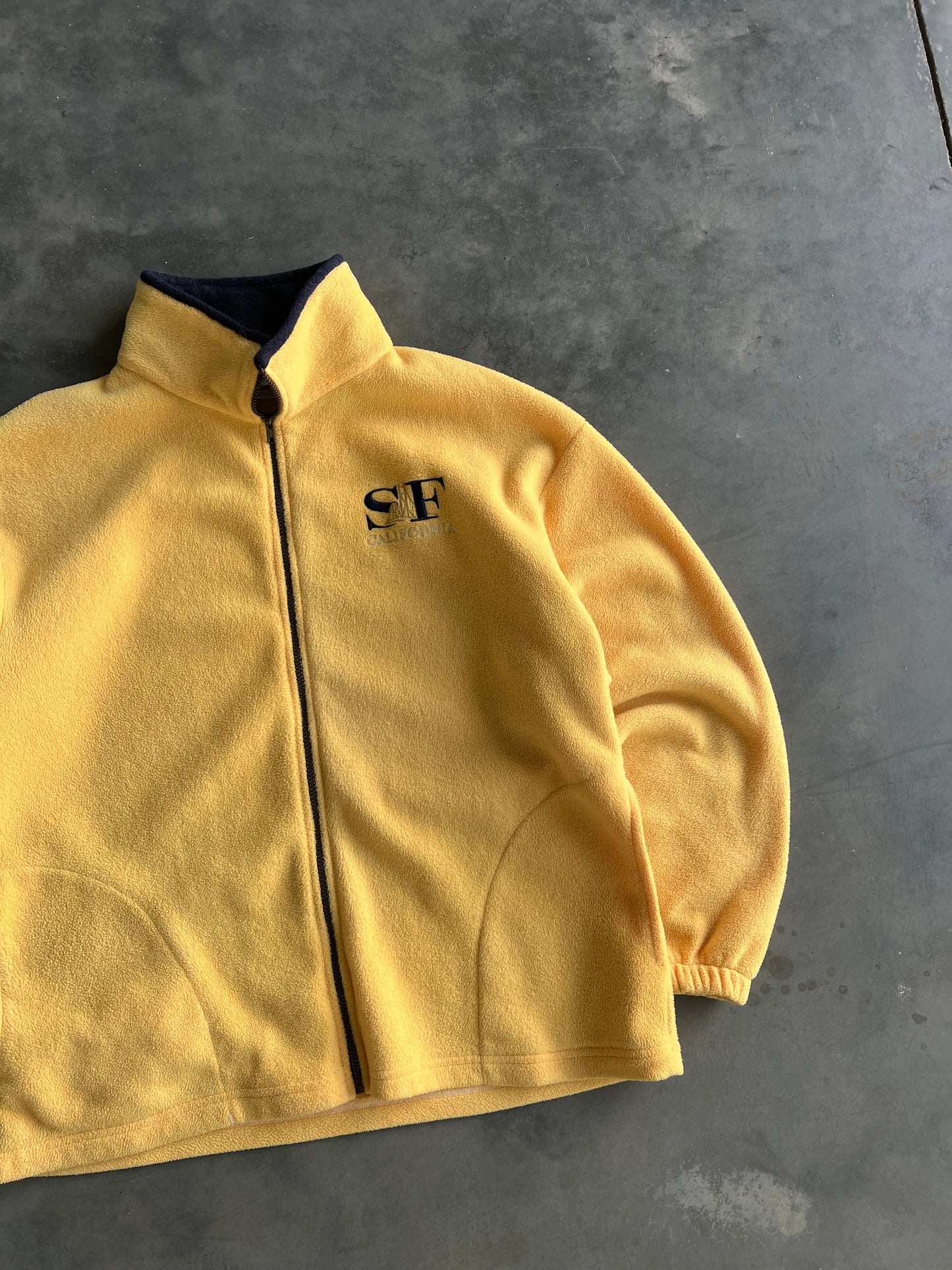 Vintage Yellow San Fransisco Zip Fleece - L
