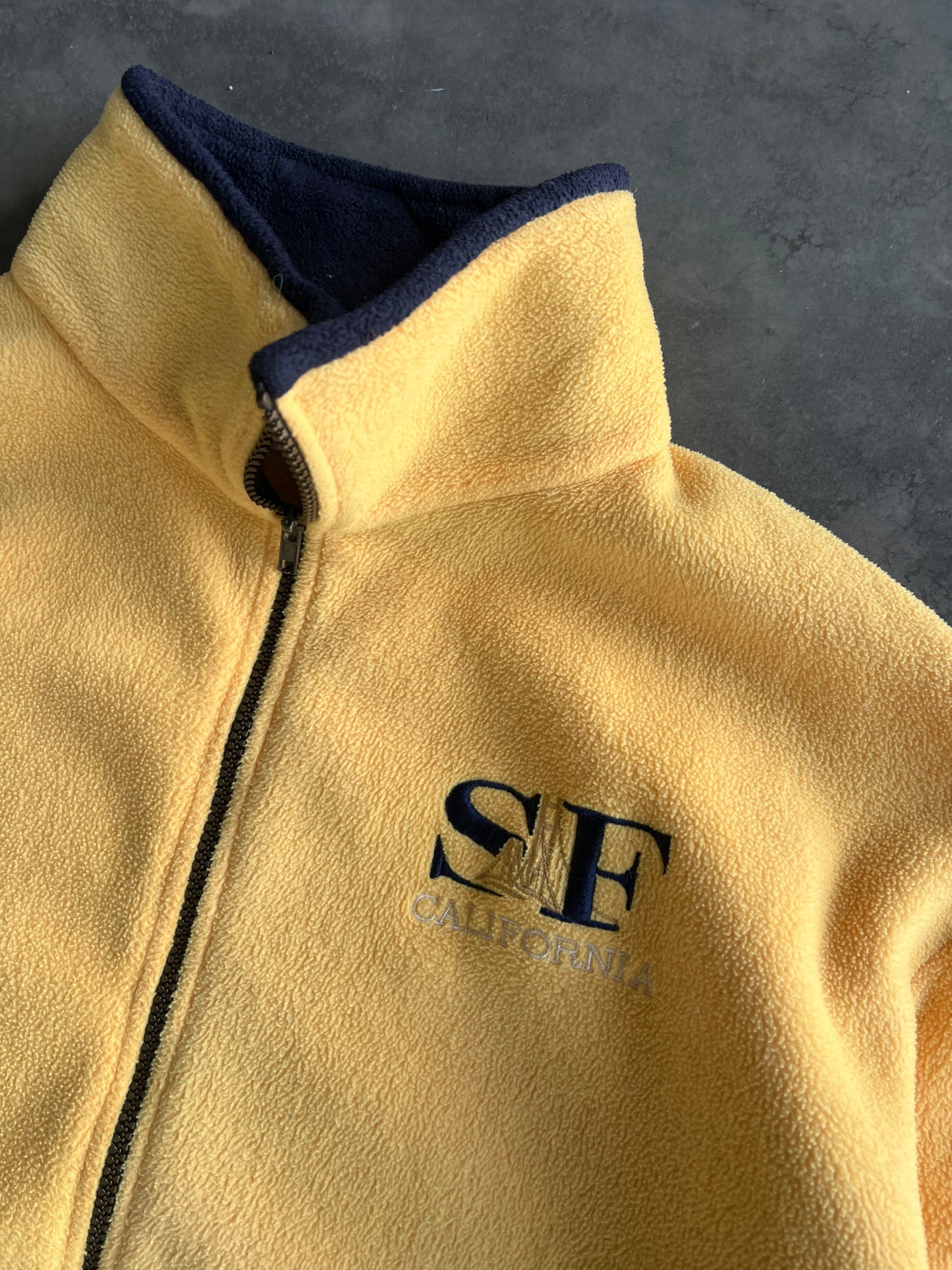 Vintage Yellow San Fransisco Zip Fleece - L