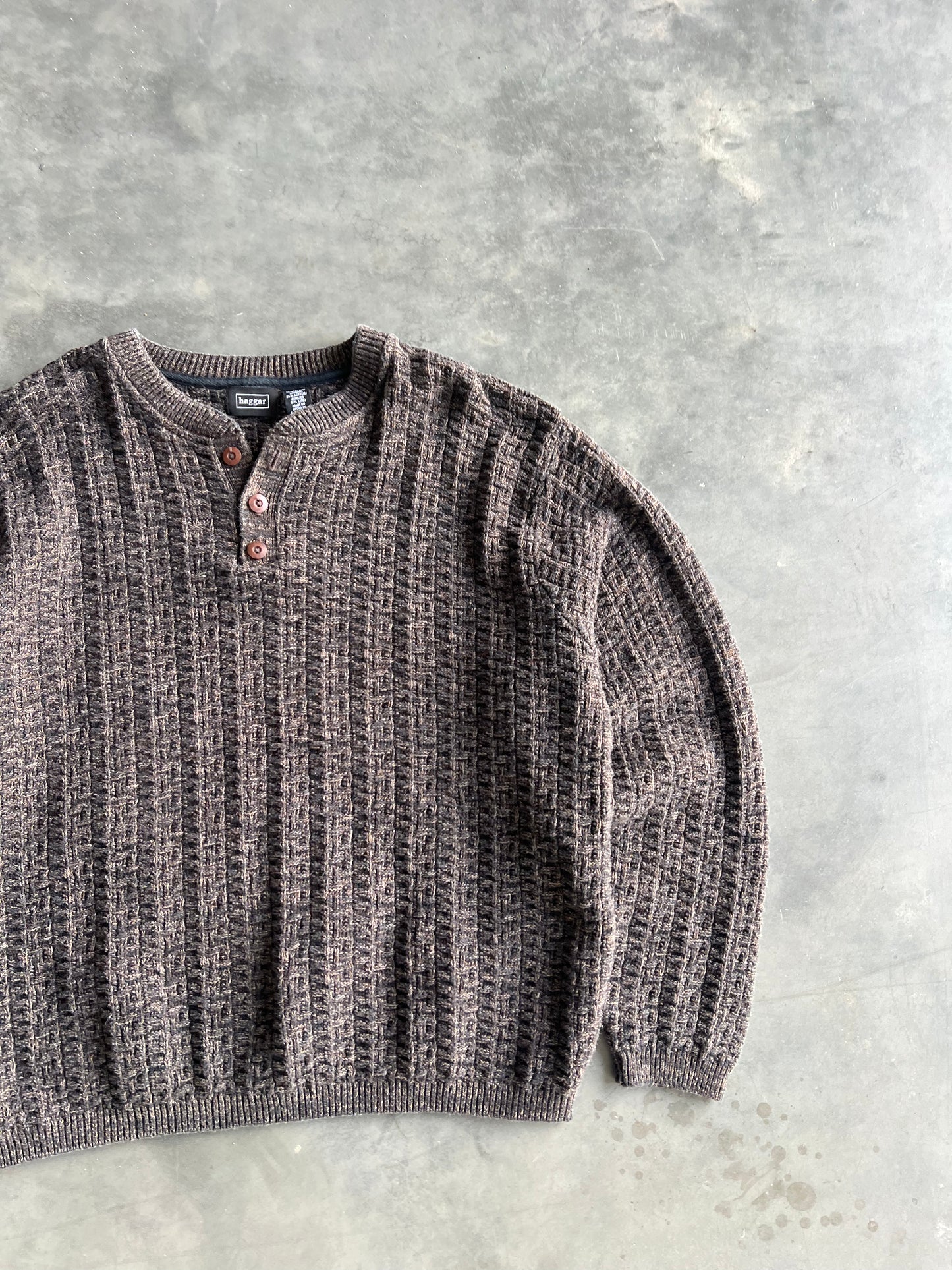 Vintage Brown Haggar Knit Sweater - M