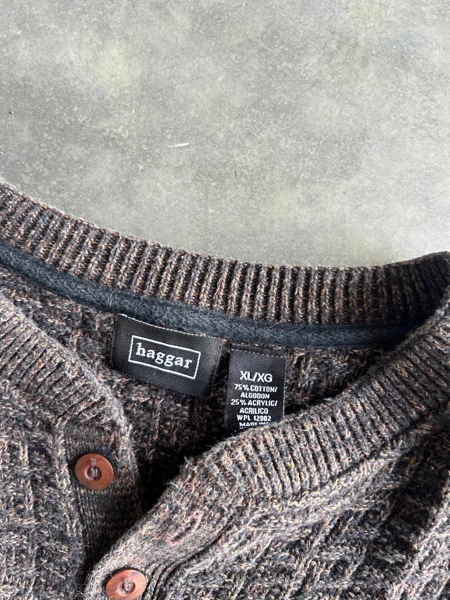 Vintage Brown Haggar Knit Sweater - M