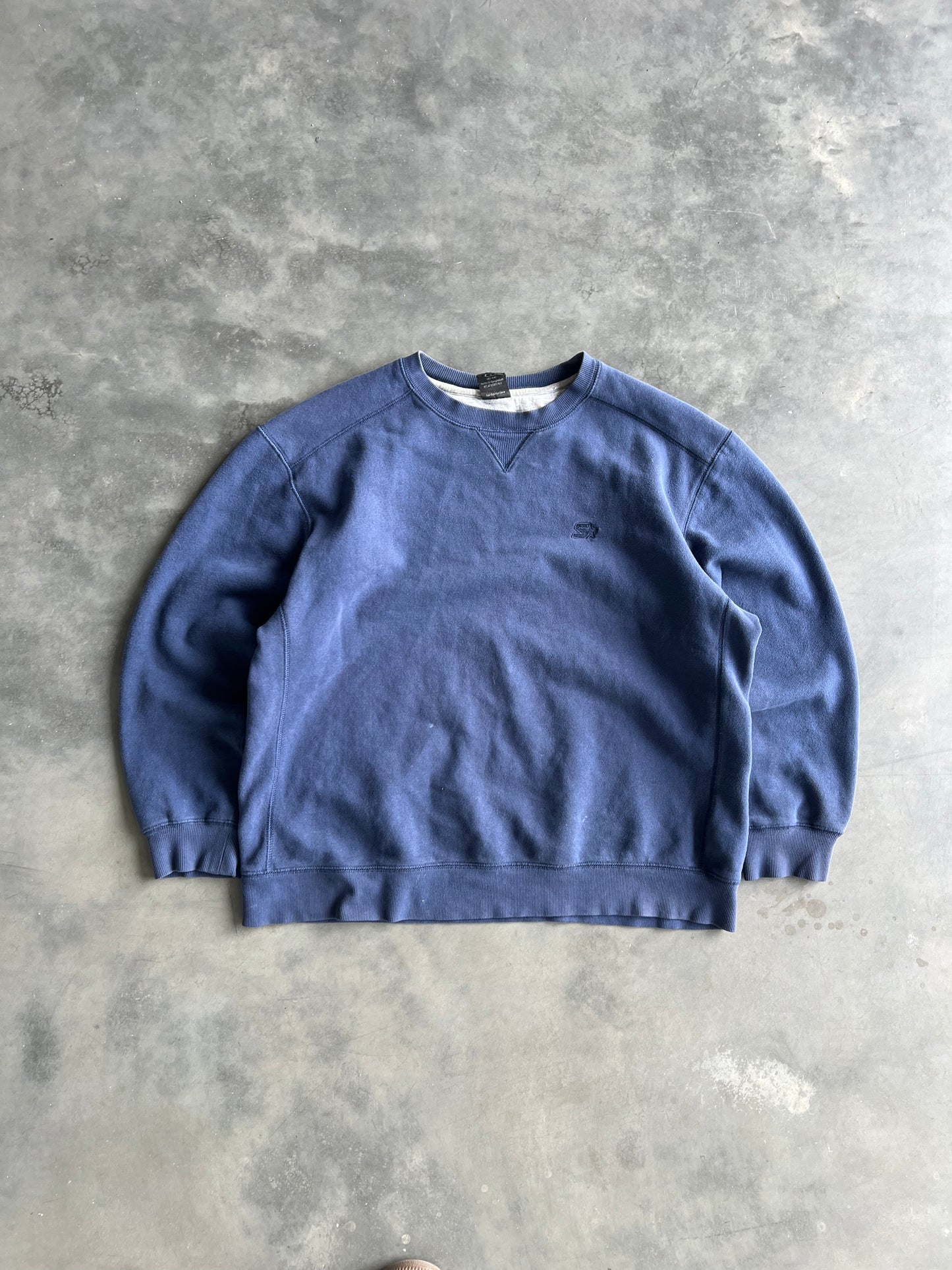 Vintage Blue Starter Logo Crew - L