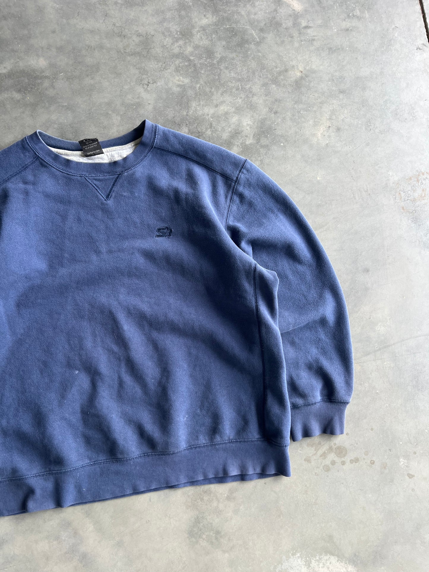Vintage Blue Starter Logo Crew - L