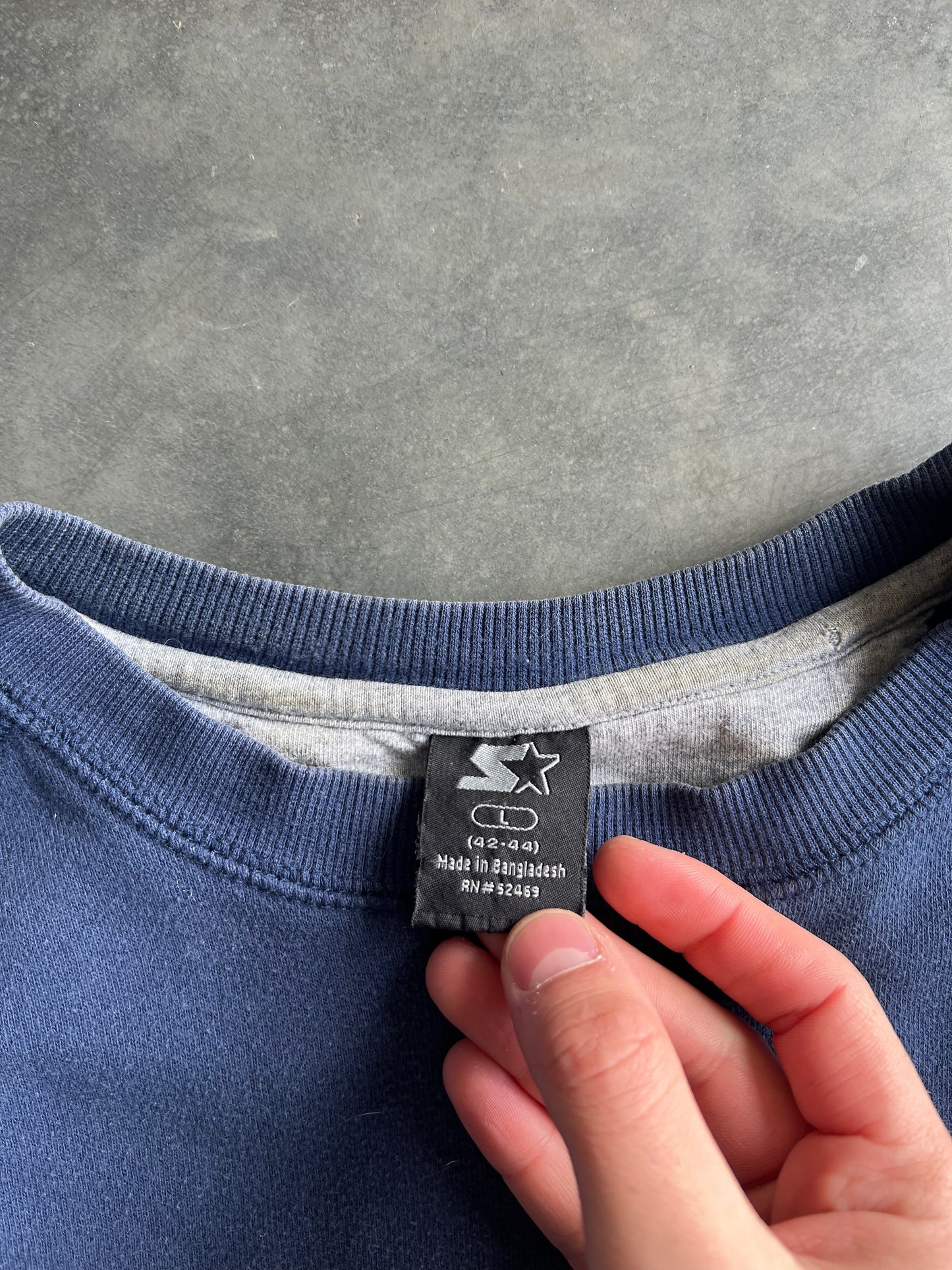 Vintage Blue Starter Logo Crew - L