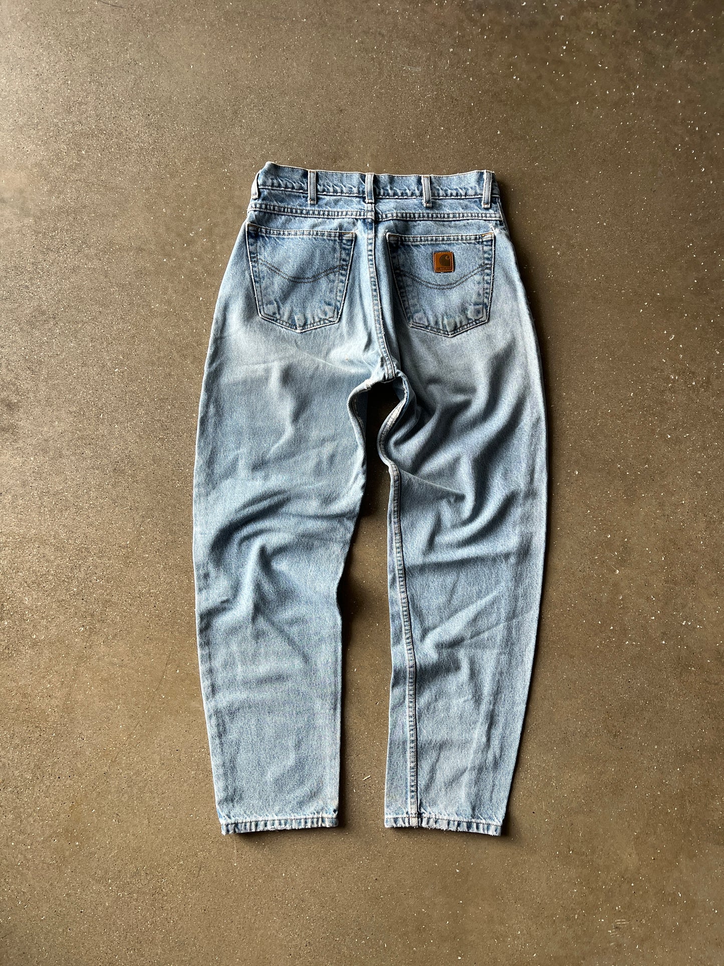 Vintage Faded Denim Blue Carhartt Pants - 32x32
