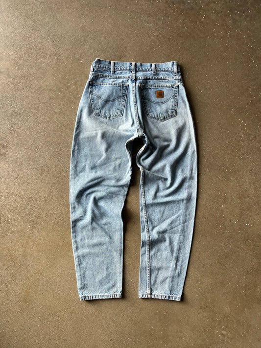Vintage Faded Denim Blue Carhartt Pants - 32x32