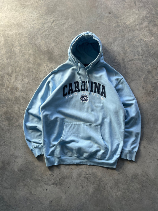 Vintage Baby Blue Carolina Spellout Hoodie - L/XL