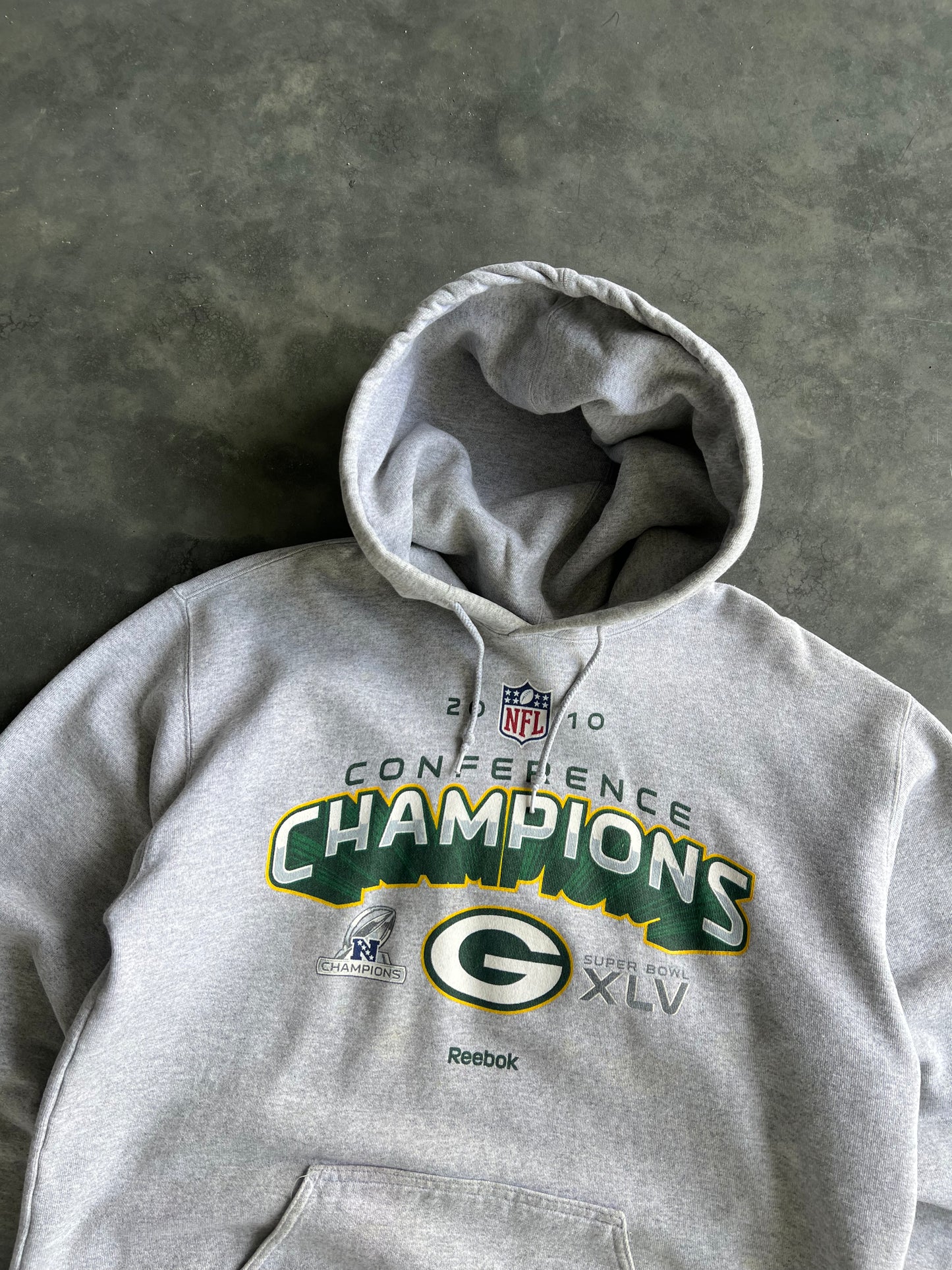Vintage Grey Green Bay Packers Hoodie - L