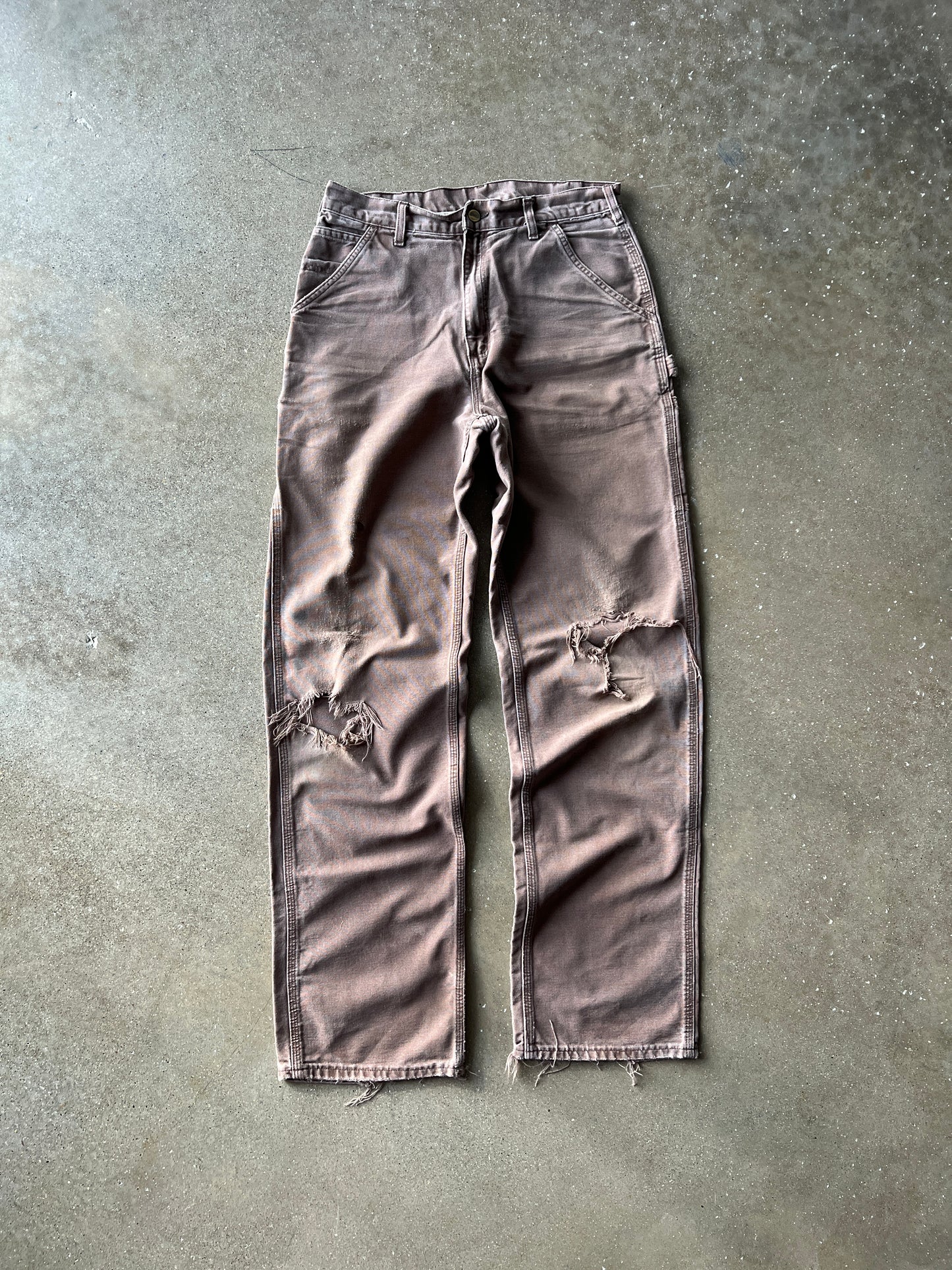 Vintage Faded Brown Carhartt Carpenter Pants - 32