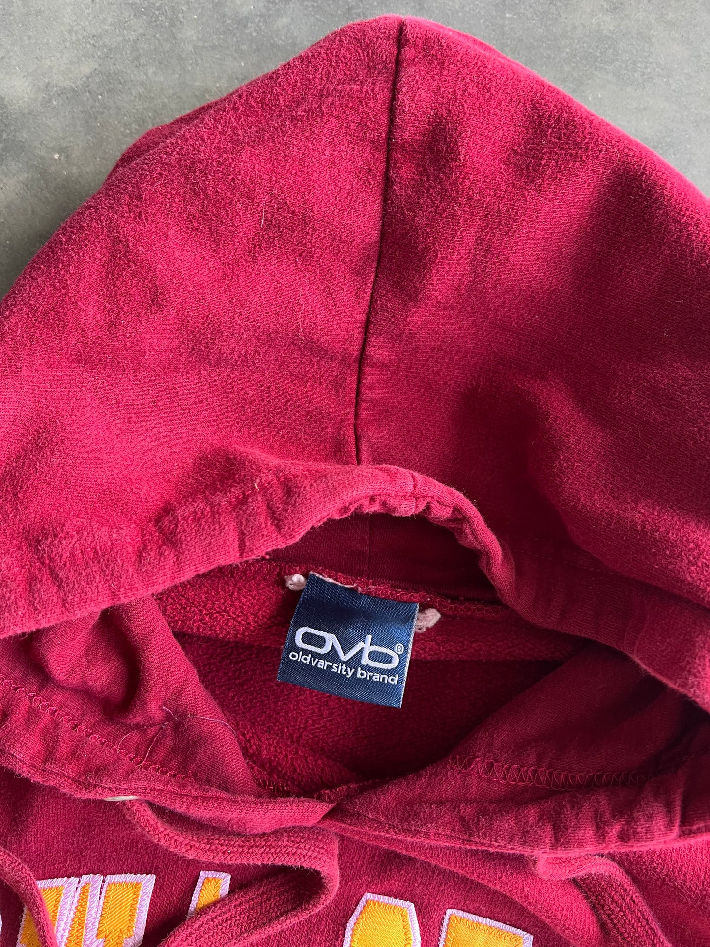 Vintage Red Iowa State Spellout Hoodie - M