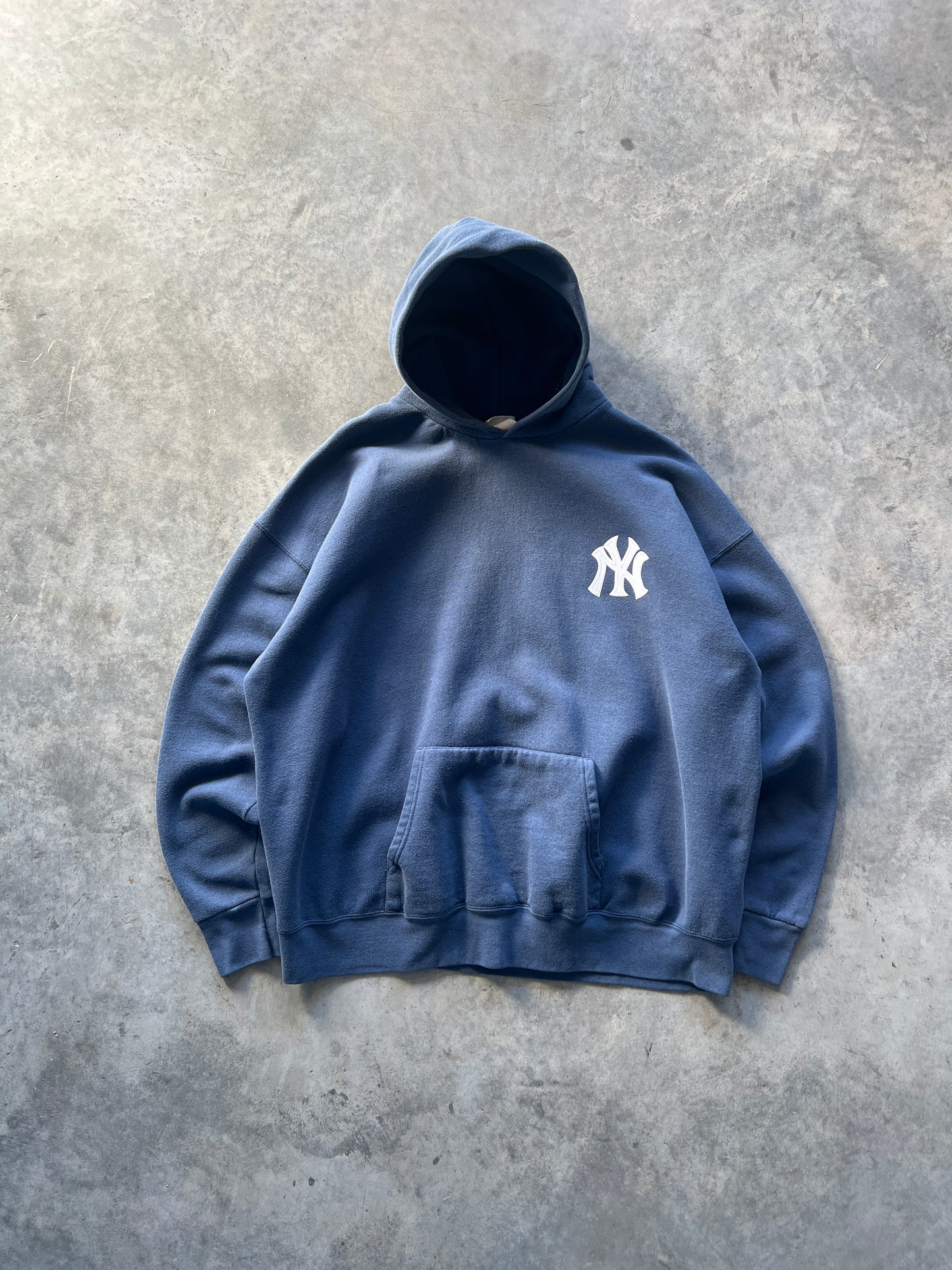 Vintage Blue Yankees Logo Hoodie - XXL